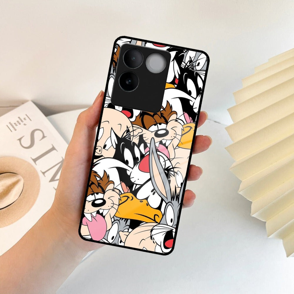 Cute Bugs Bunny Glass Case Cover For iQOO