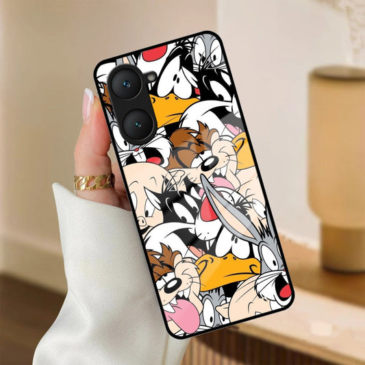 Cute Bugs Bunny Glass Case Cover For iQOO