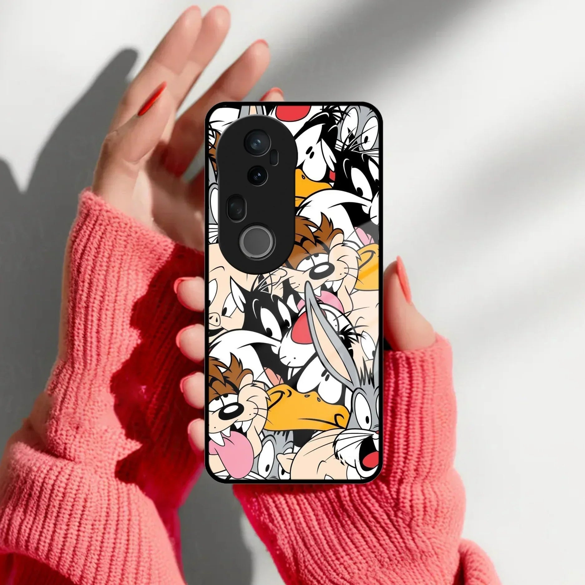Cute Bugs Bunny Glass Case Cover For Vivo - ShopOnCliQ