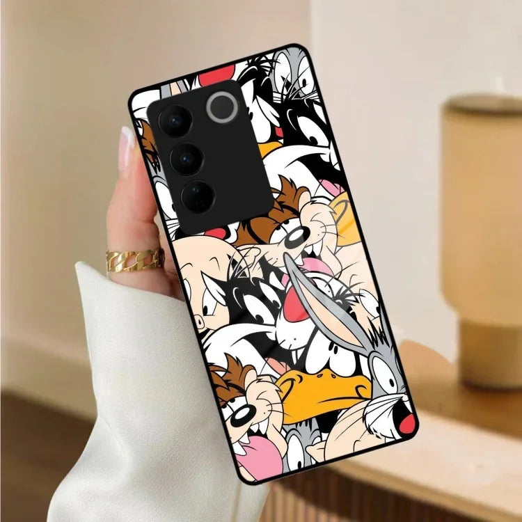 Cute Bugs Bunny Glass Case Cover For Vivo - ShopOnCliQ