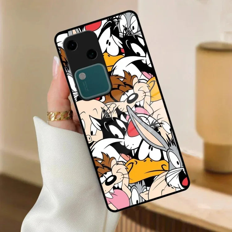 Cute Bugs Bunny Glass Case Cover For Vivo - ShopOnCliQ