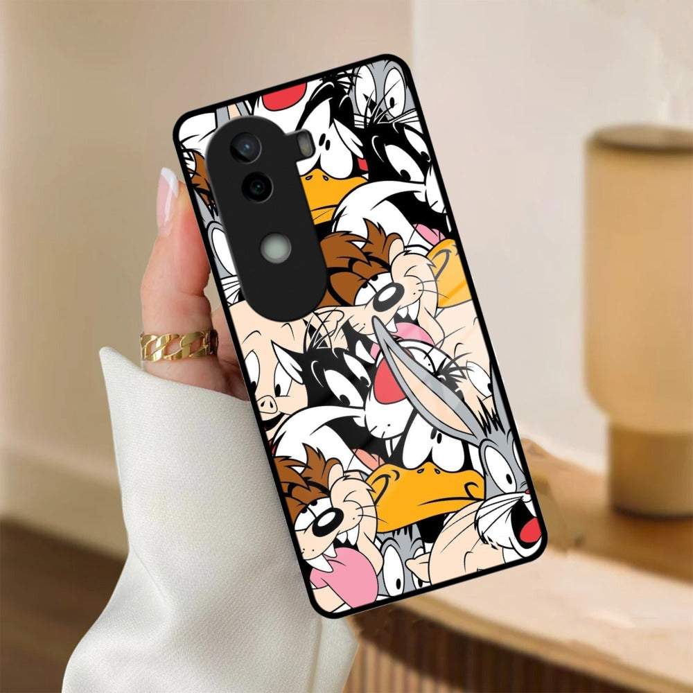 Cute Bugs Bunny Glass Case Cover For iQOO