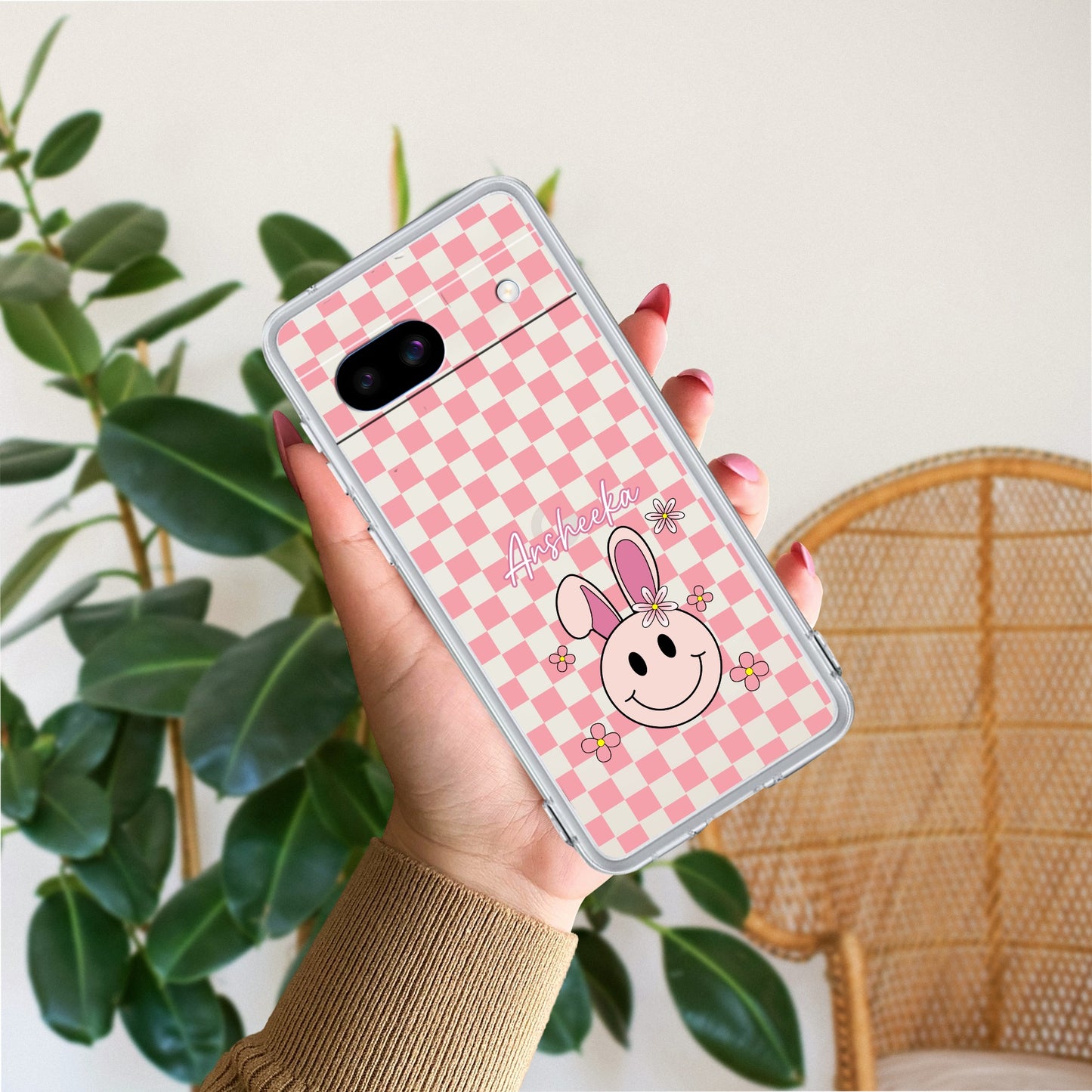Cute Bunny Customize Transparent Silicon Case For Google