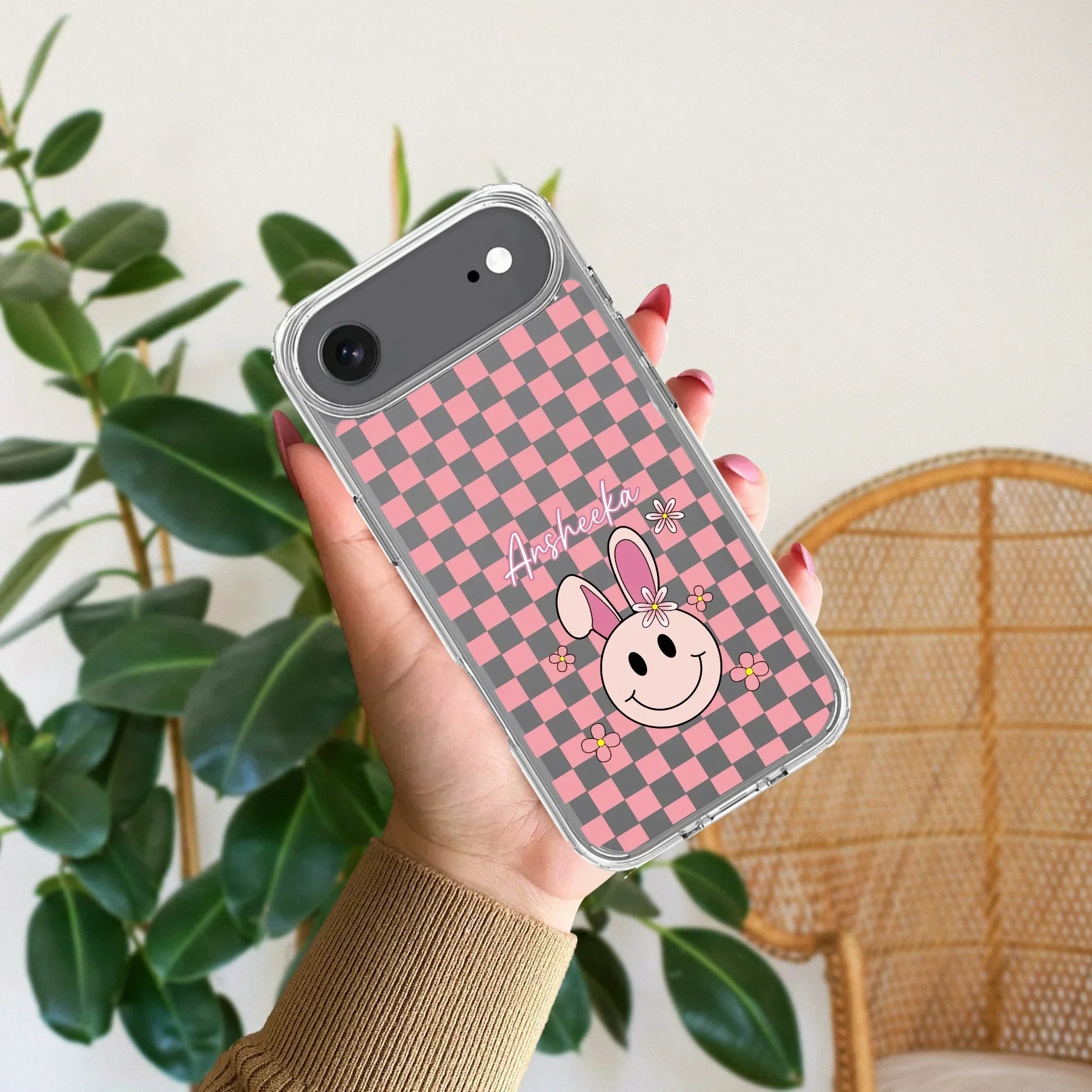Cute Bunny Customize Transparent Silicon Case For iPhone
