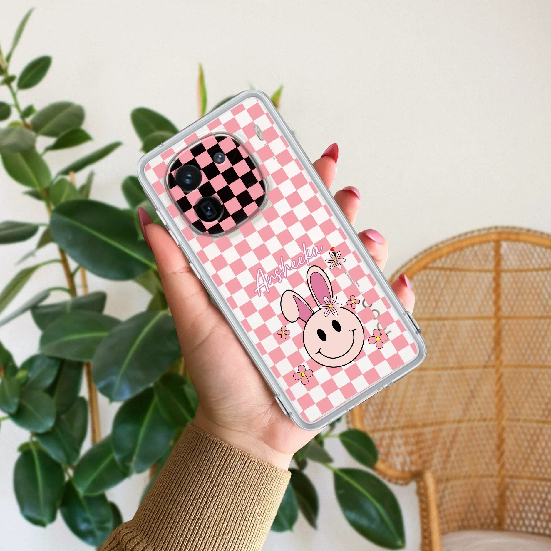 Cute Bunny Customize Transparent Silicon Case For iQOO 12 5G