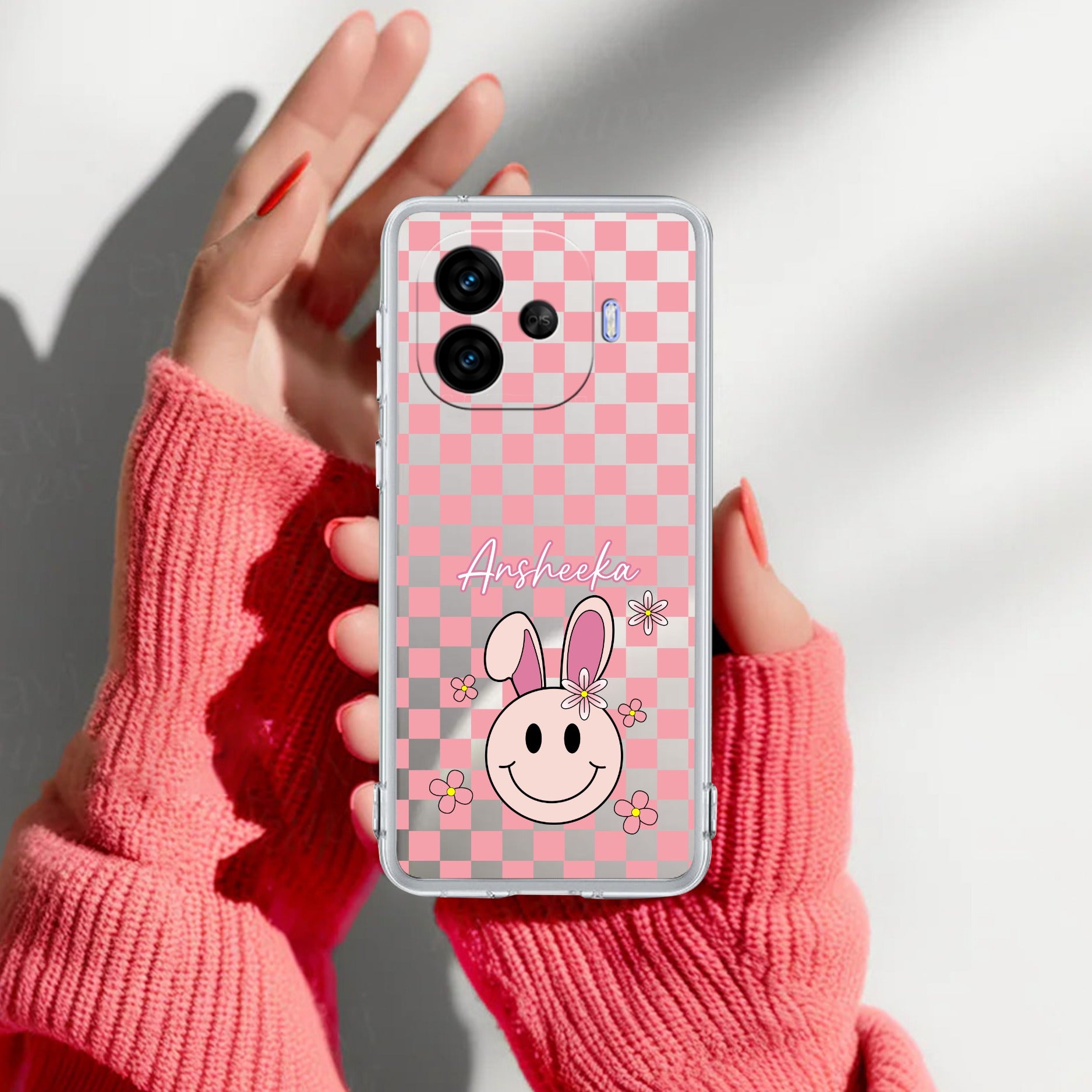 Cute Bunny Customize Transparent Silicon Case For iQOO Neo 10R 5G