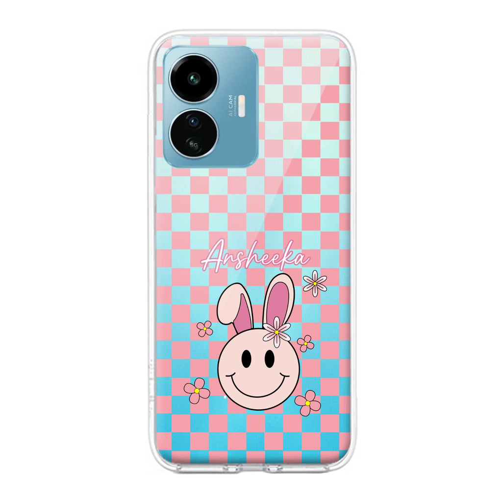 Cute Bunny Customize Transparent Silicon Case For iQOO Z6 Lite 5G