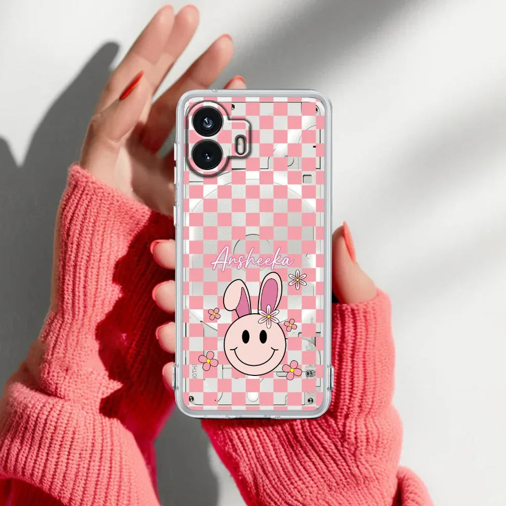 Cute Bunny Customize Transparent Silicon Case For Nothing - ShopOnCliQ