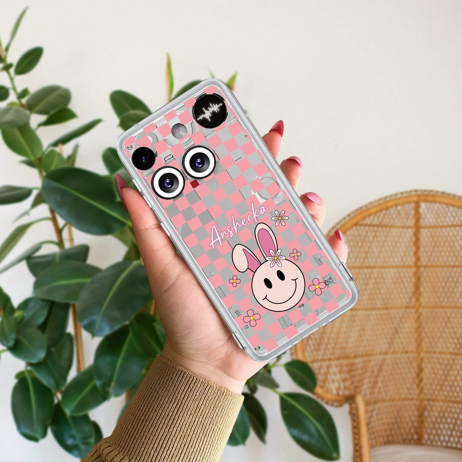 Cute Bunny Customize Transparent Silicon Case For Nothing - ShopOnCliQ