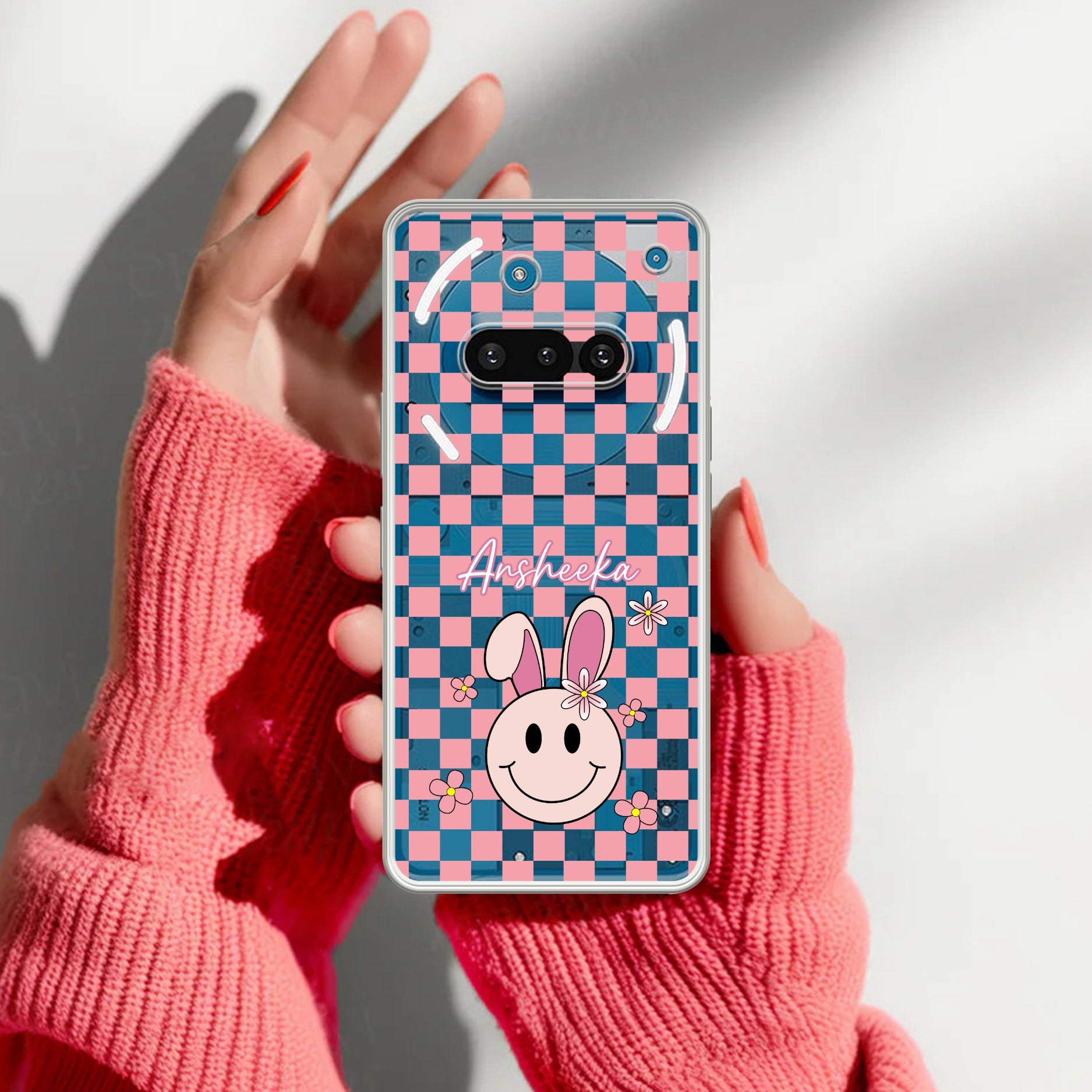 Cute Bunny Customize Transparent Silicon Case For Nothing Phone 3A 5G