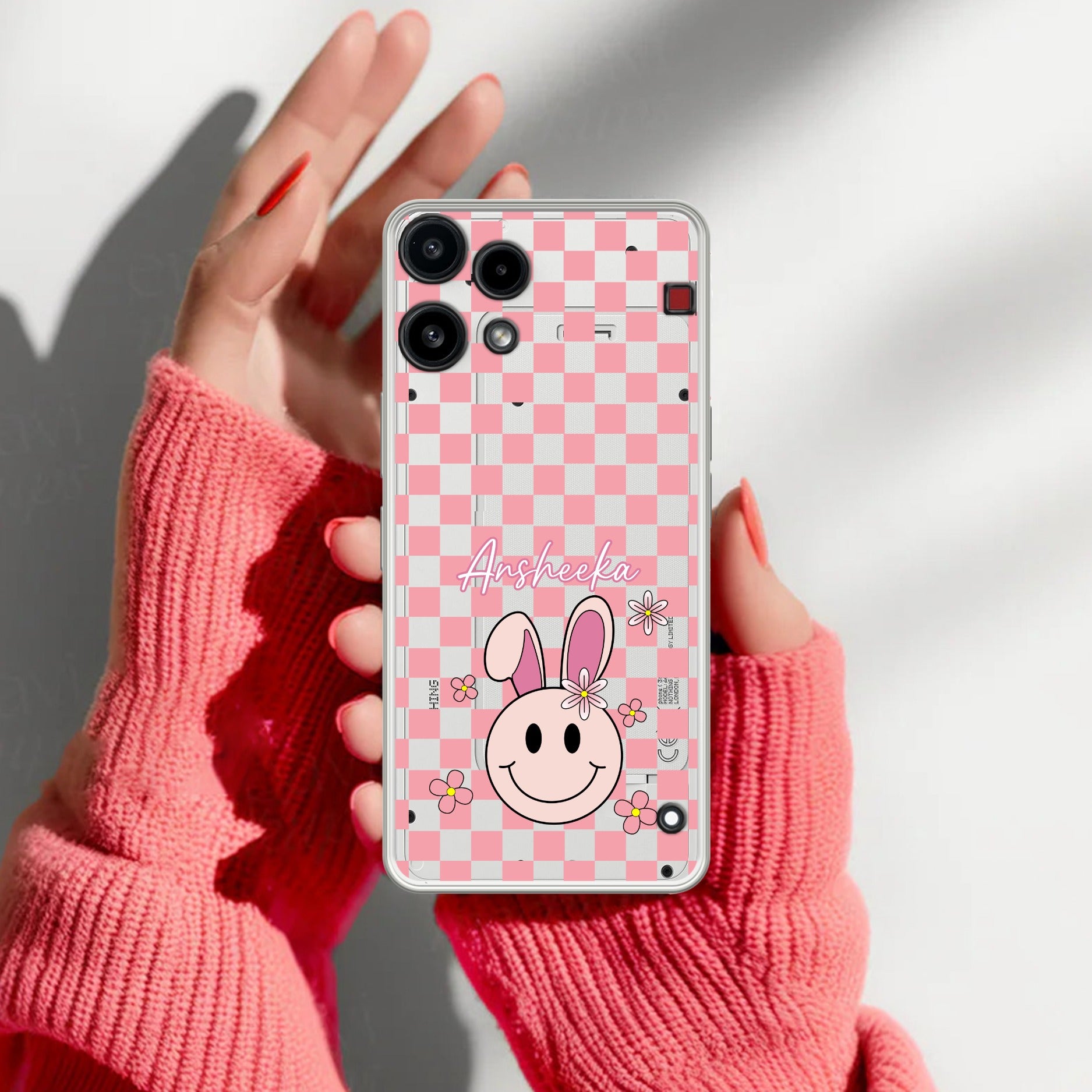 Cute Bunny Customize Transparent Silicon Case For Nothing