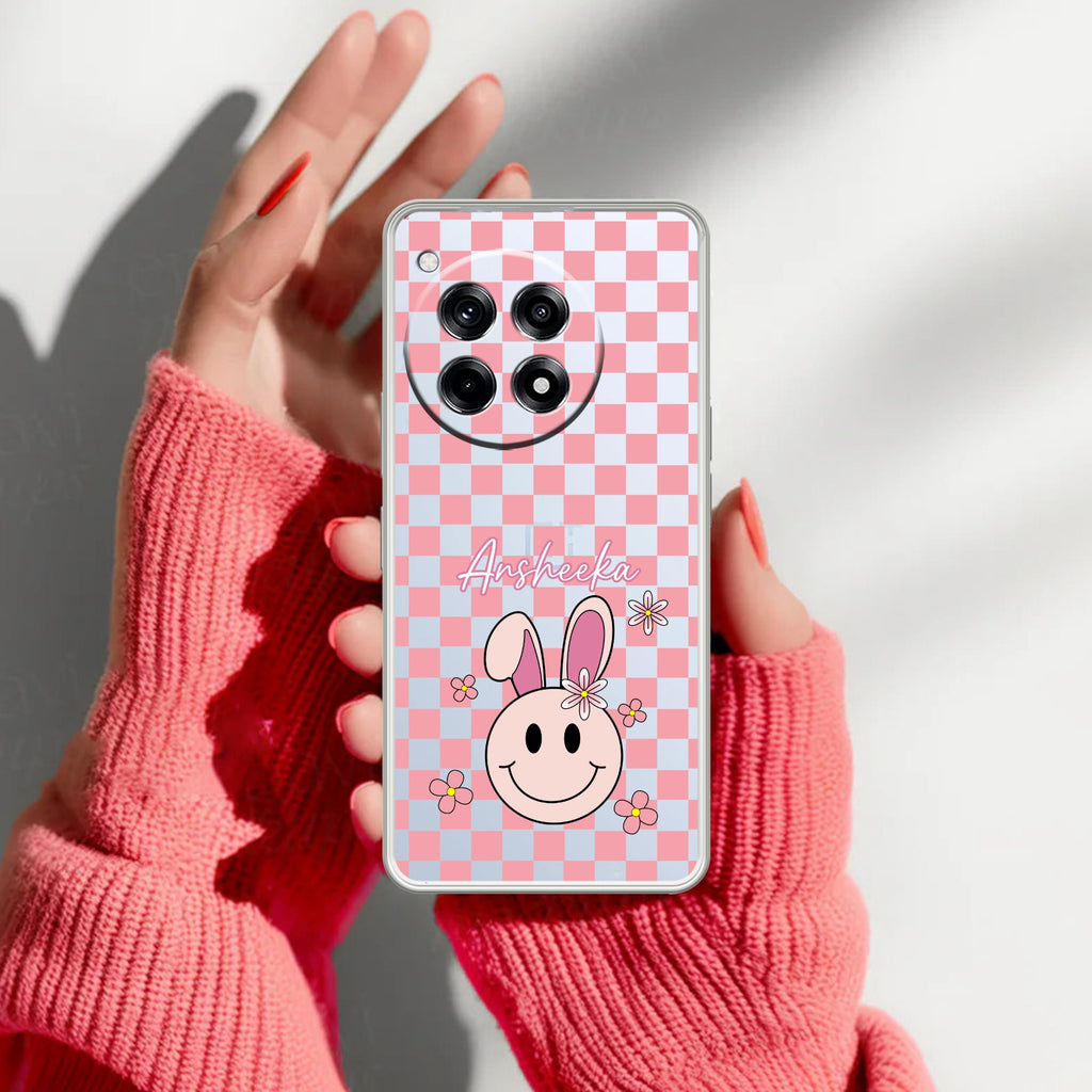 Cute Bunny Customize Transparent Silicon Case For OnePlus