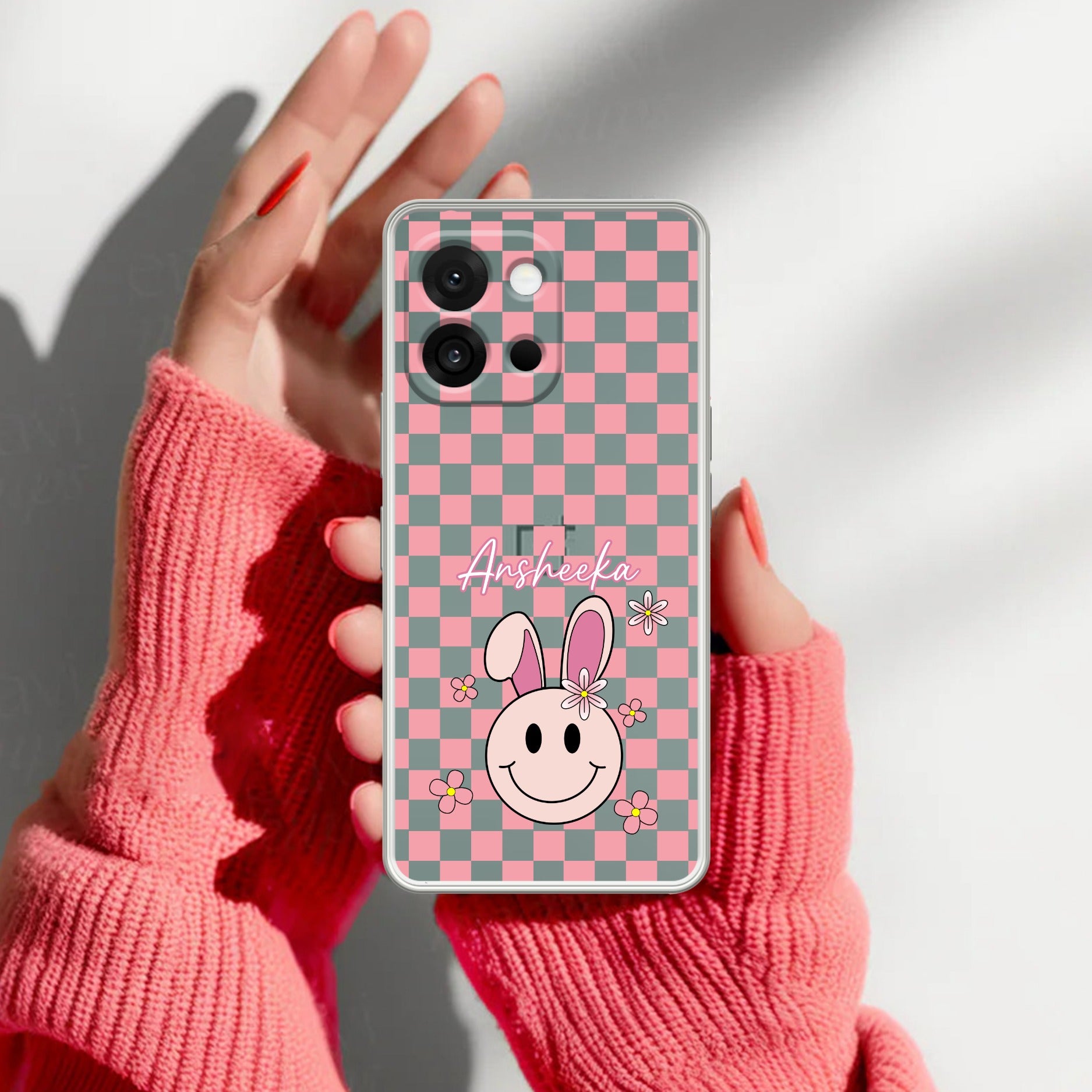 Cute Bunny Customize Anti Yellow Case For OnePlus 13s 5G