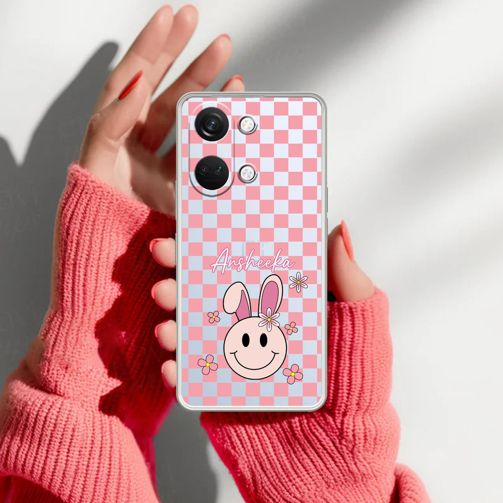 Cute Bunny Customize Transparent Silicon Case For OnePlus Nord CE 3 Lite 5G