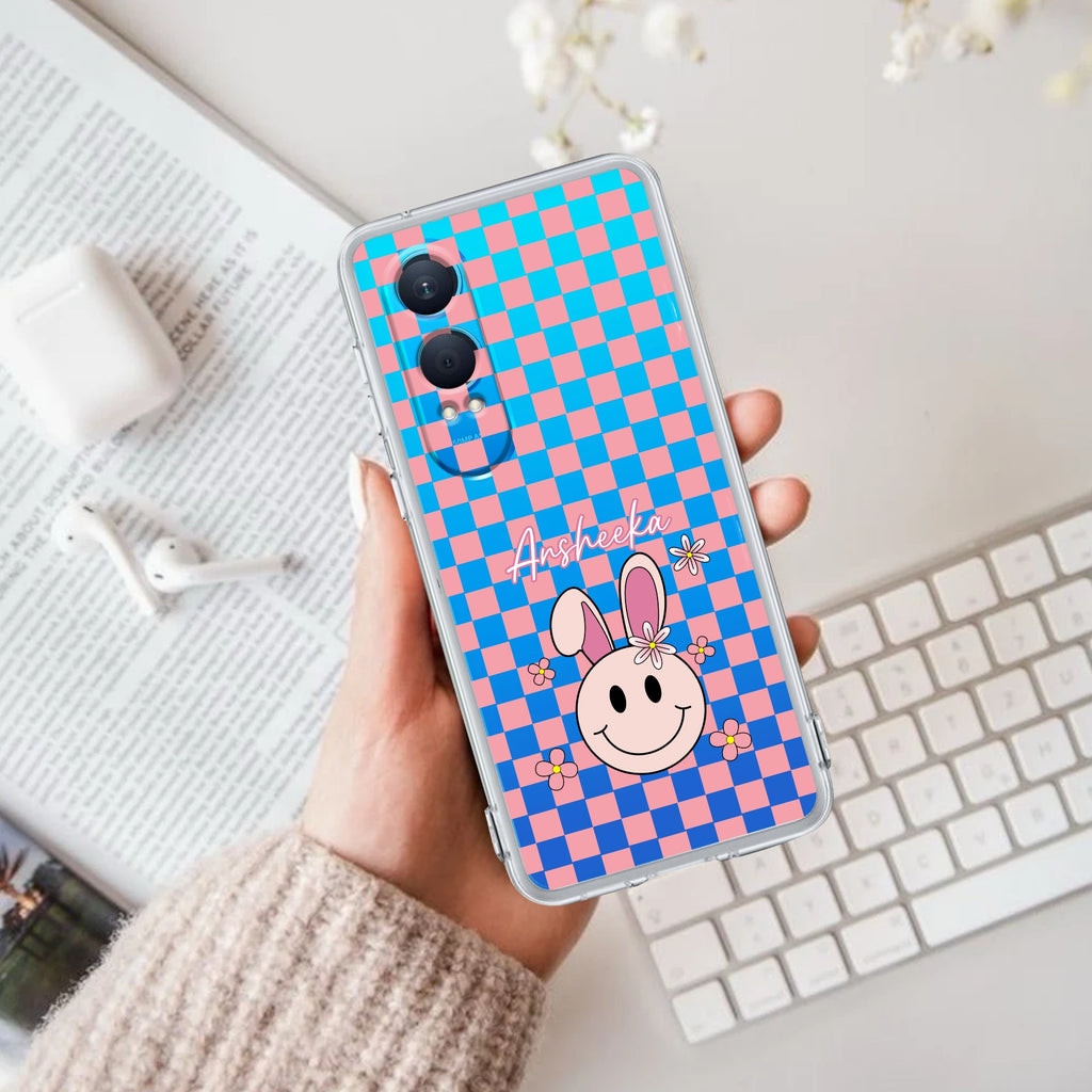 Cute Bunny Customize Transparent Silicon Case For OnePlus