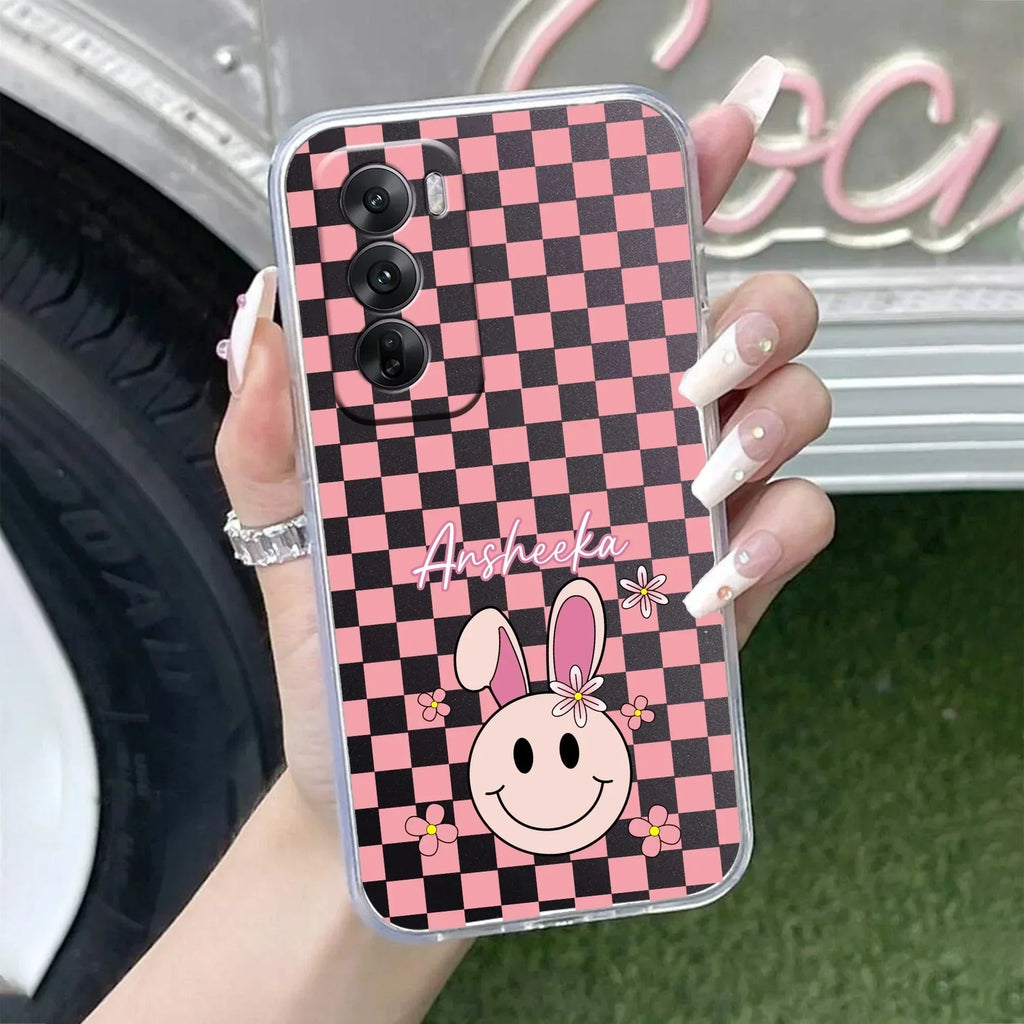 Cute Bunny Customize Anti Yellow Case For Oppo Reno 12 Pro 5G