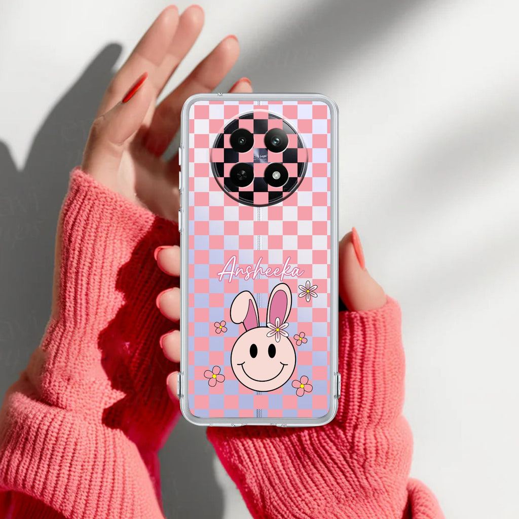 Cute Bunny Customize Anti Yelllow Case For Realme 13 Plus 5G