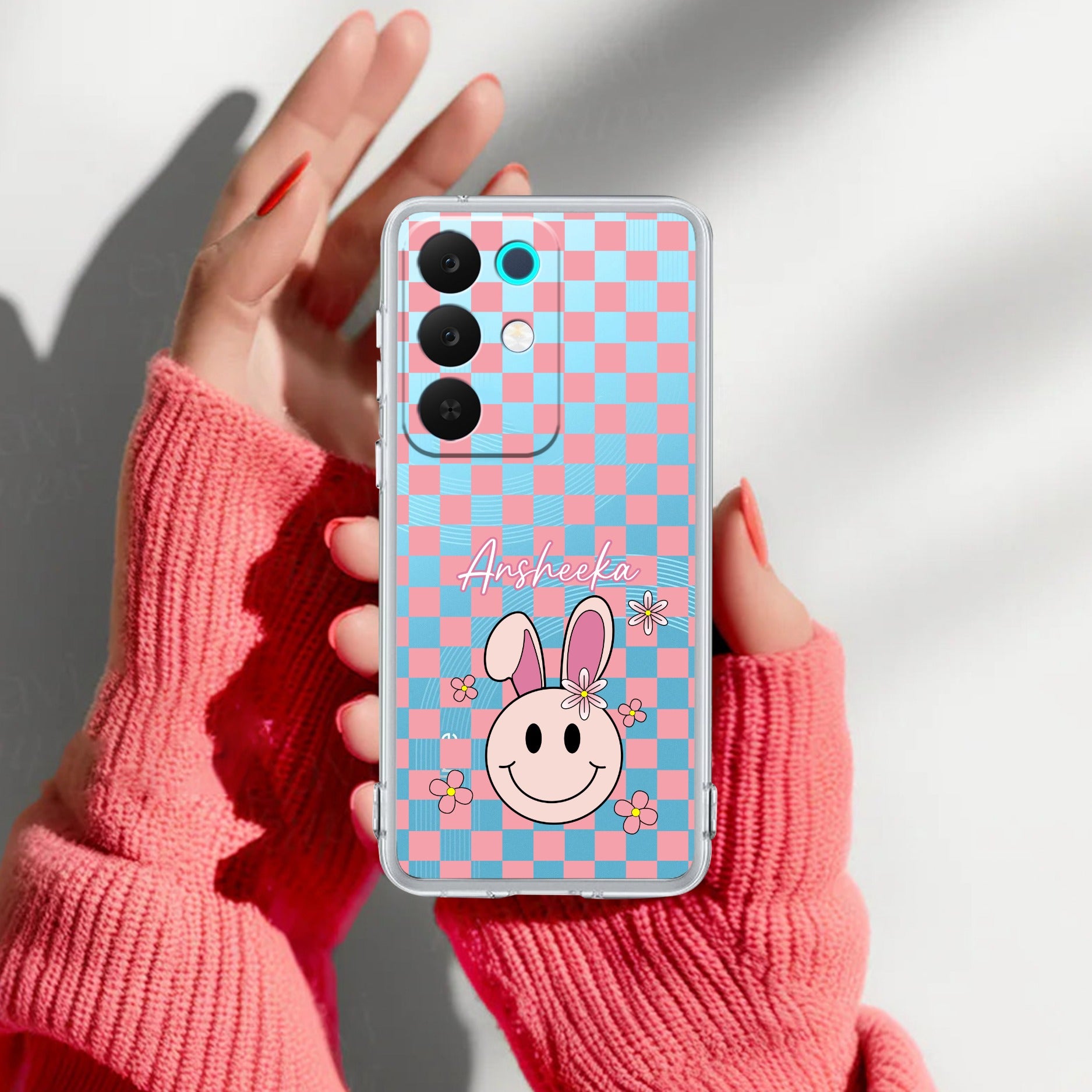 Cute Bunny Customize Anti Yelllow Case For Realme 15X 5G