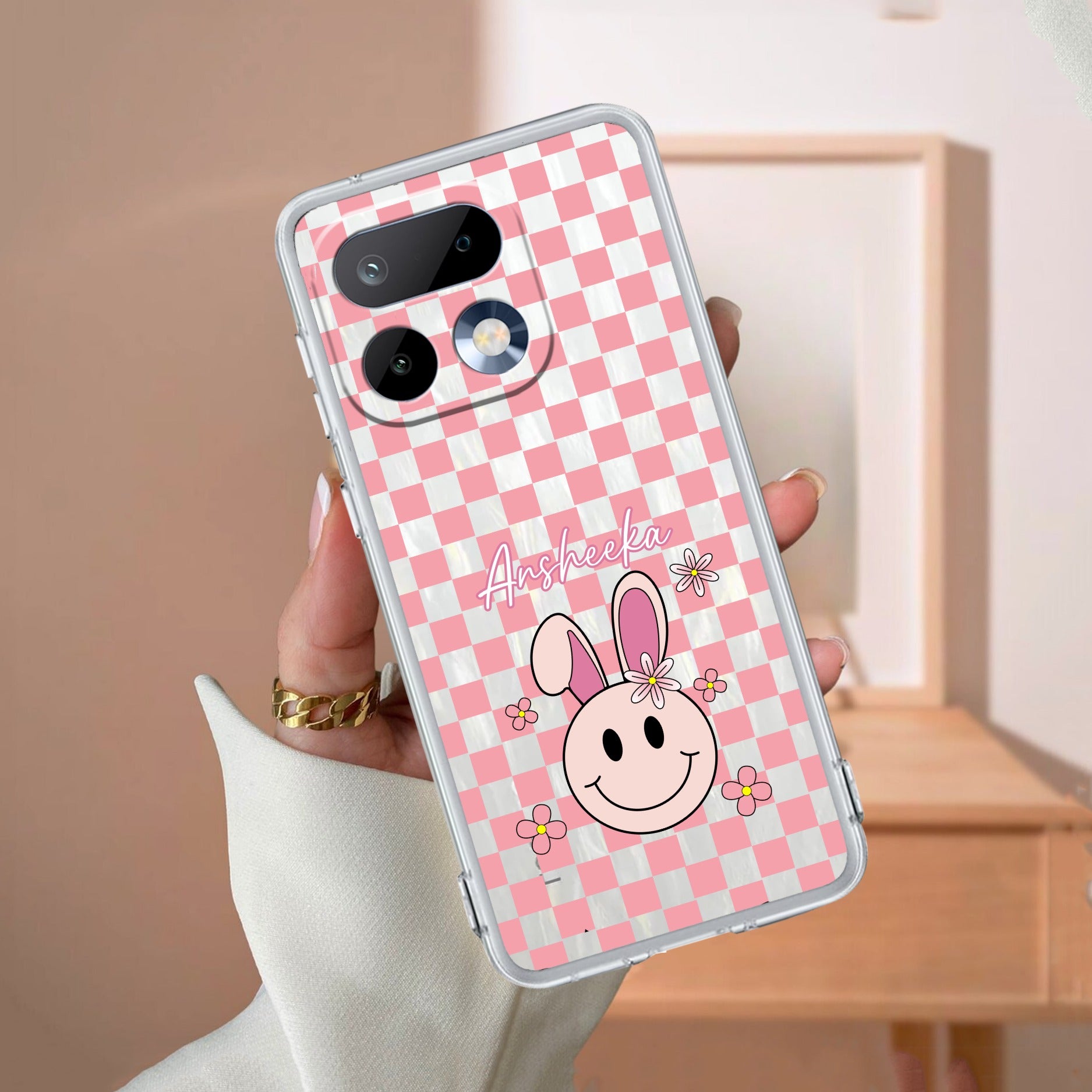 Cute Bunny Customize Anti Yelllow Case For Realme 16 Pro 5G