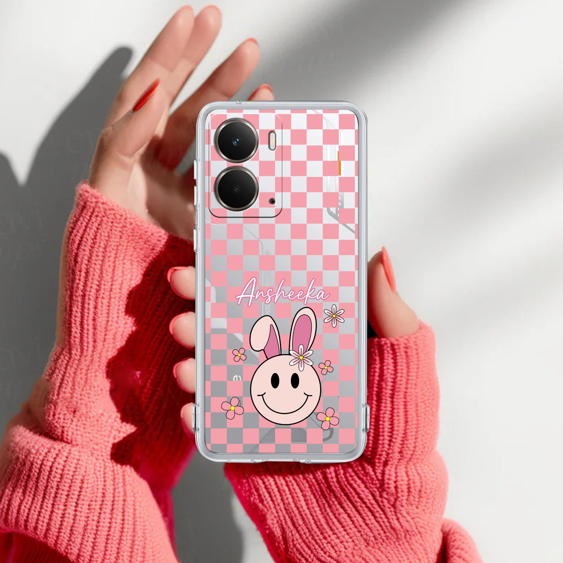 Cute Bunny Customize Transparent Silicon Case For Realme P3 5G