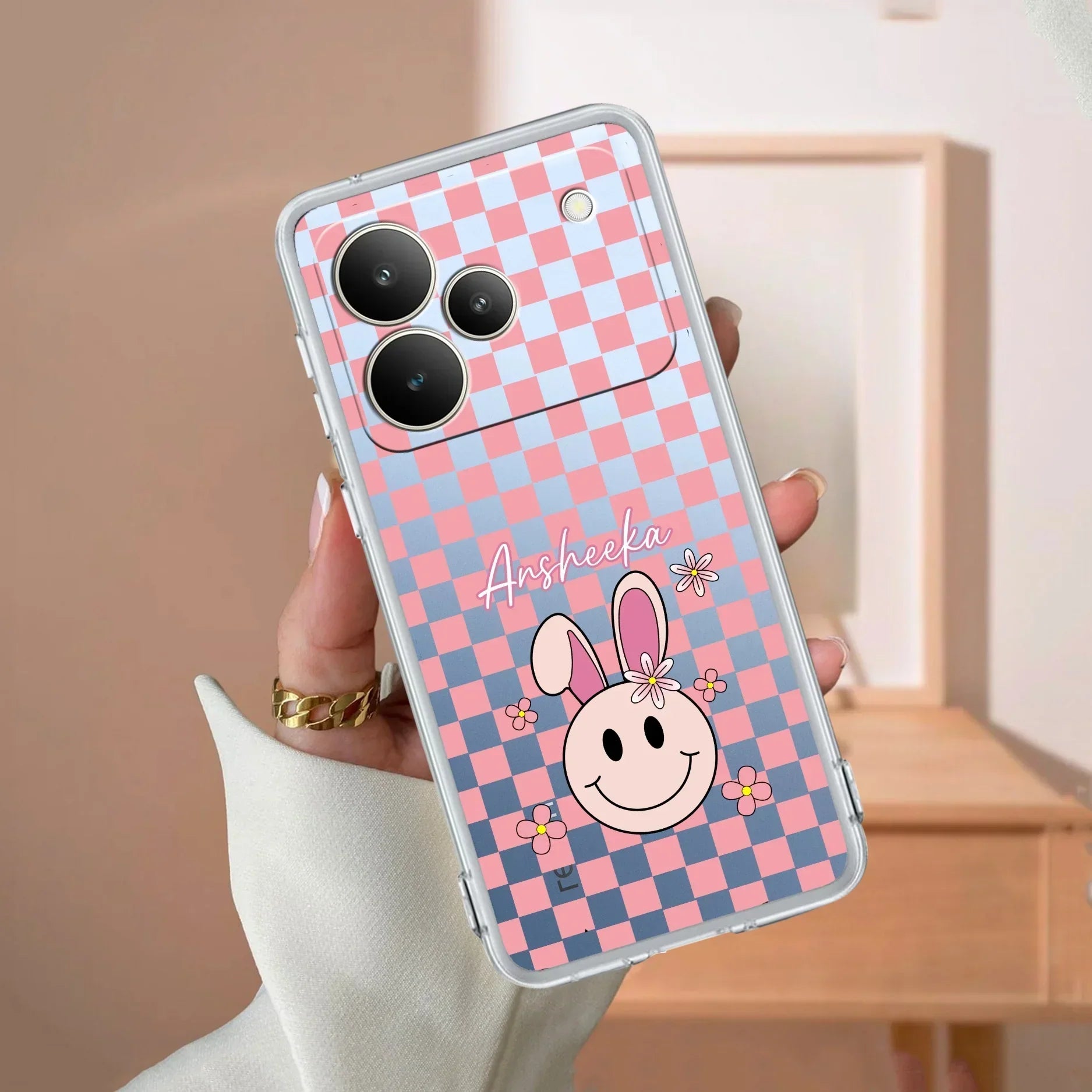Cute Bunny Customize Anti Yelllow Case For Realme P4 Pro 5G