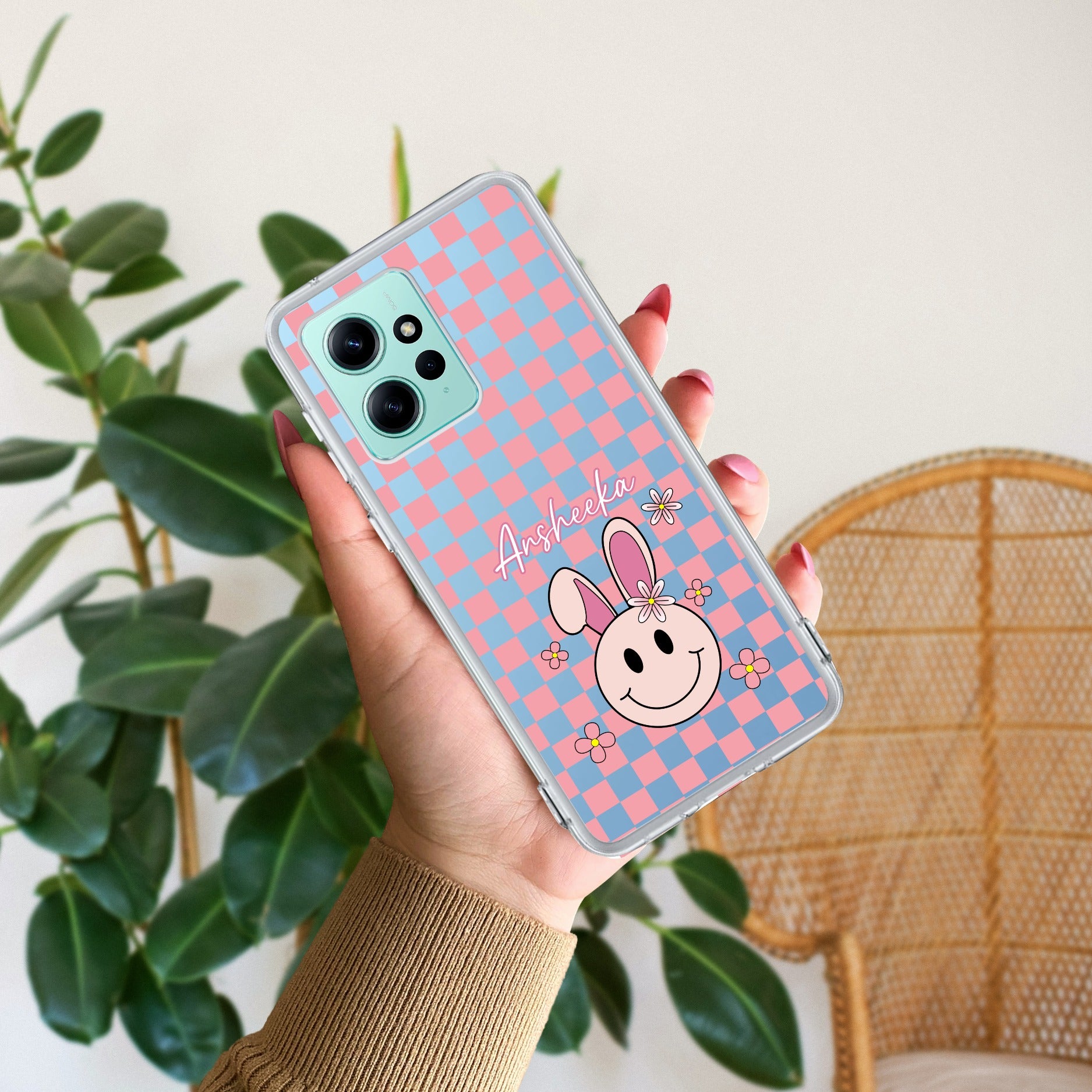 Cute Bunny Customize Transparent Silicon Case For Redmi Note 12 4G