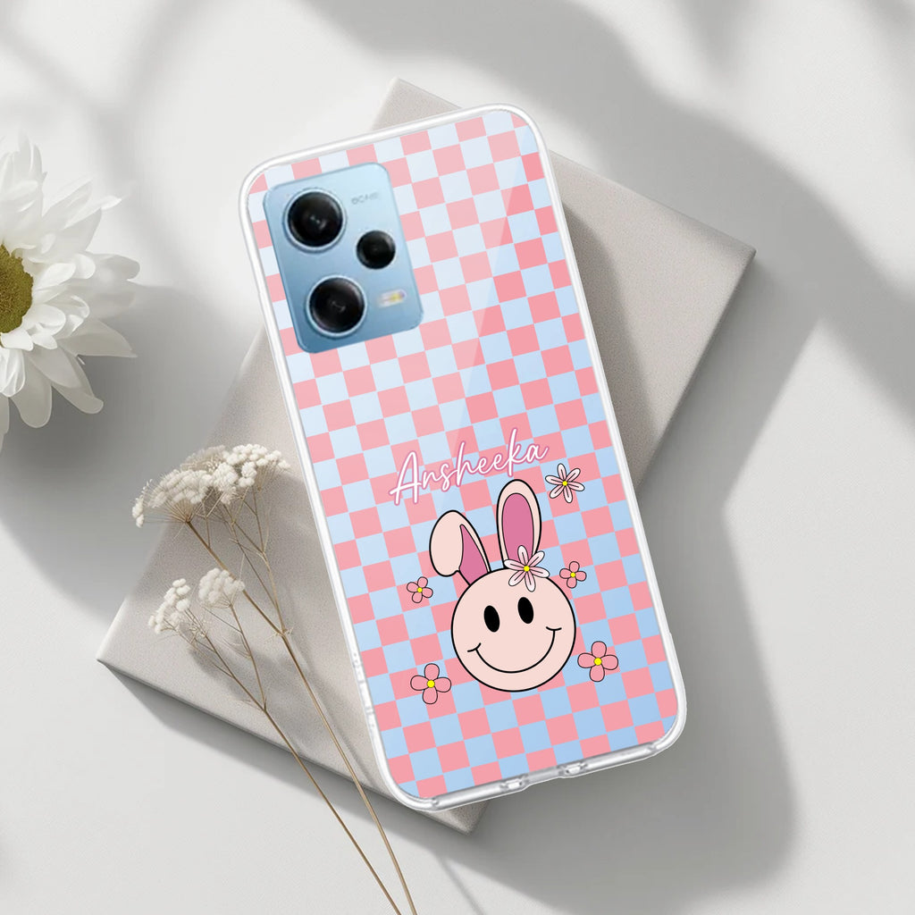 Cute Bunny Customize Transparent Silicon Case For Redmi Note 12 5G