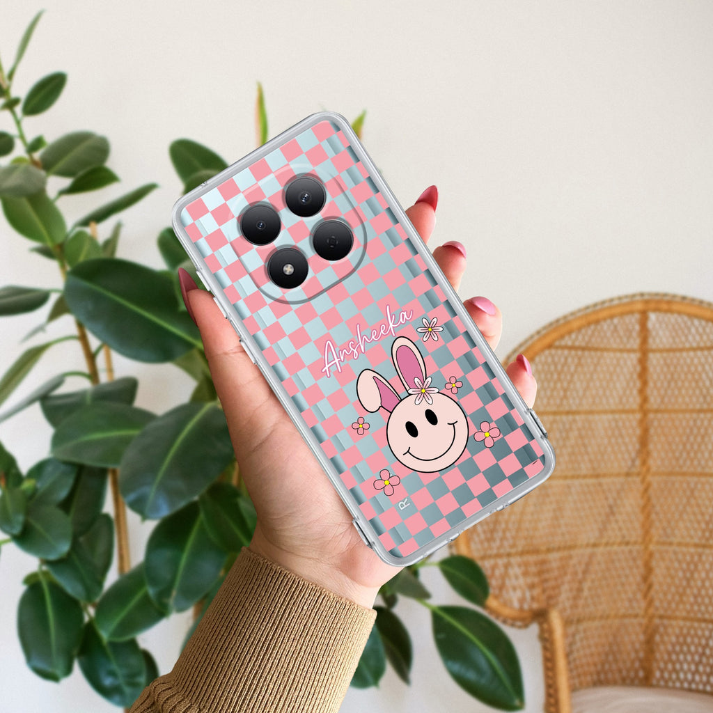 Cute Bunny Customize Transparent Silicon Case For Redmi Note 15 Pro Plus 5G