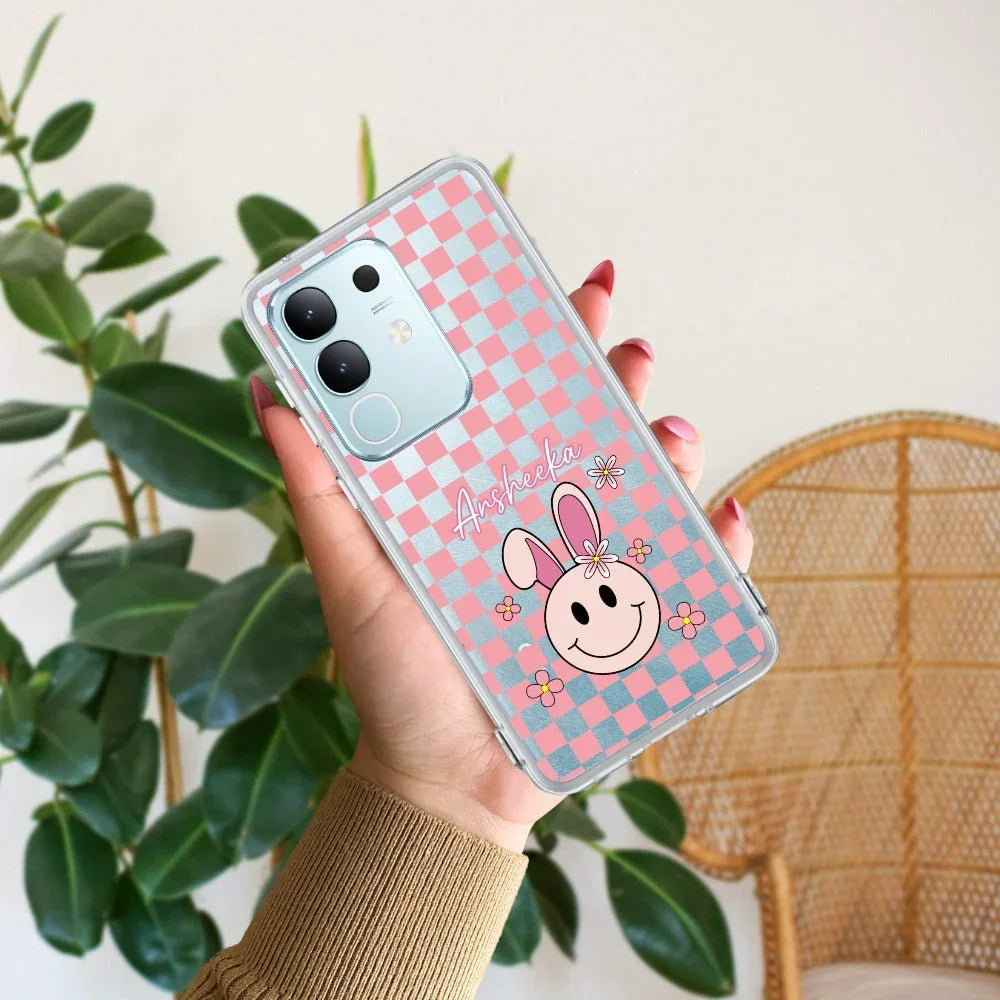Cute Bunny Customize Transparent Silicon Case For Vivo V23 5G