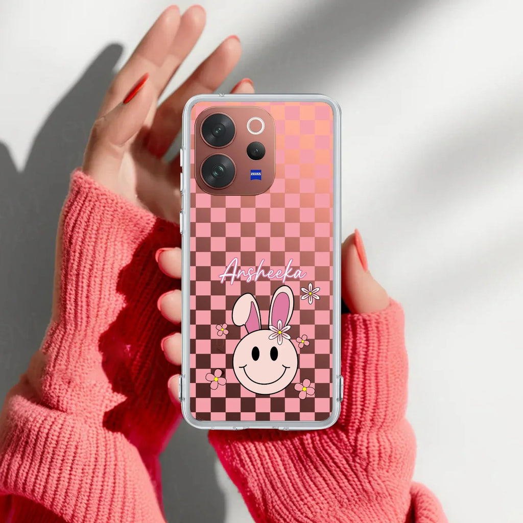 Cute Bunny Customize Transparent Silicon Case For Vivo Y39 5G