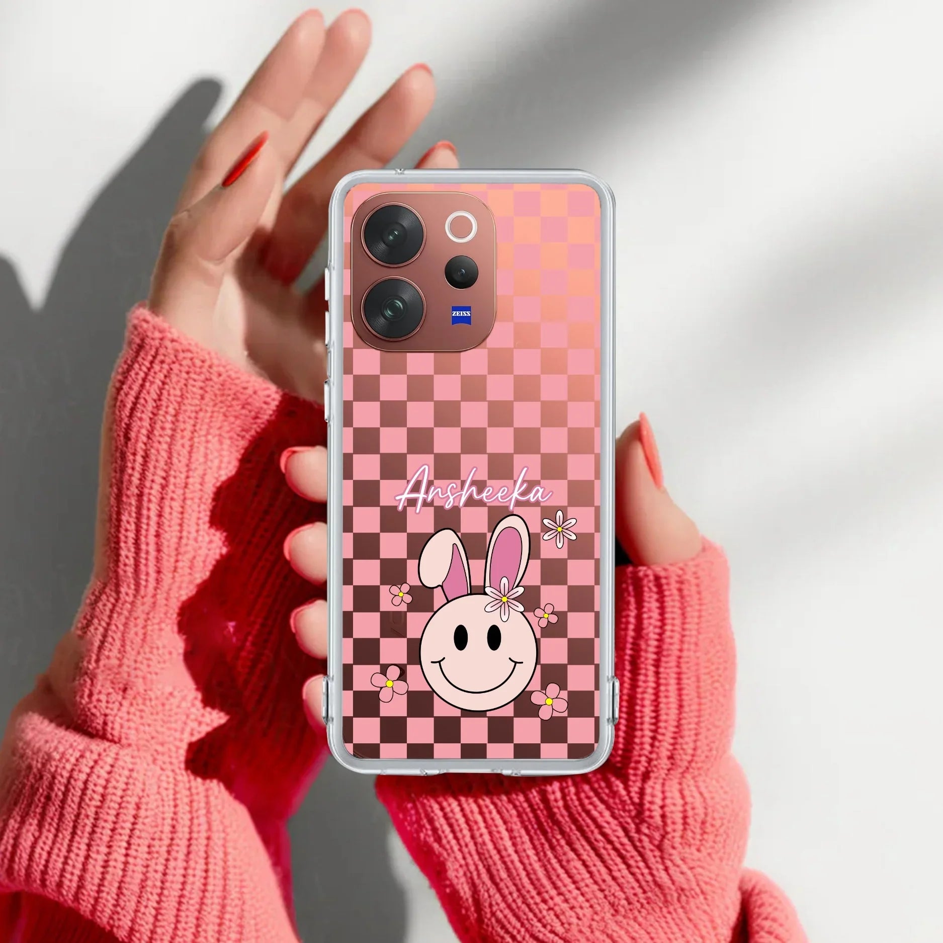 Cute Bunny Customize Transparent Silicon Case For Vivo Y39 5G
