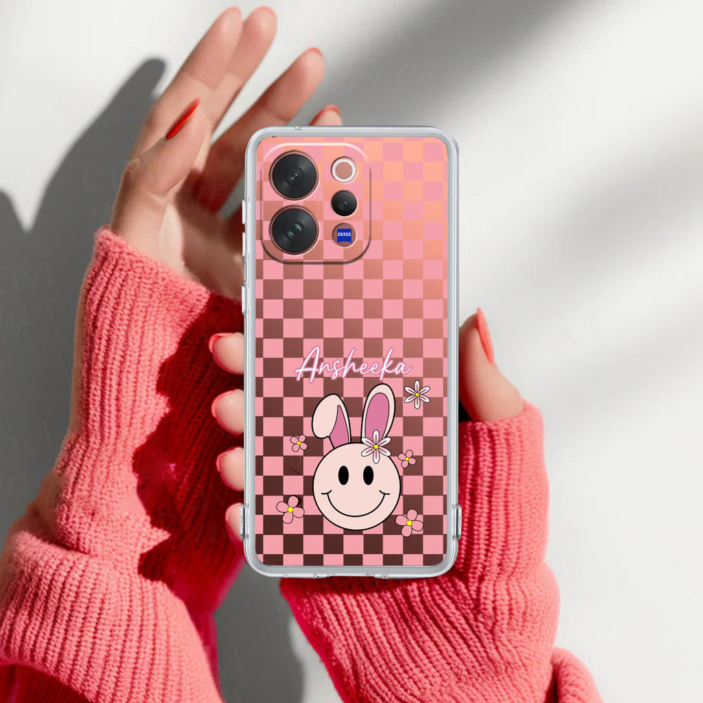 Cute Bunny Customize Anti Yellow Case For Vivo V70 Elite 5G