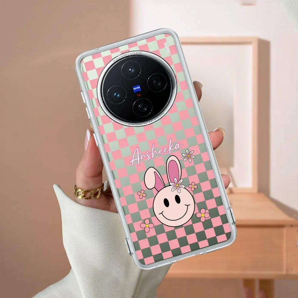 Cute Bunny Customize Transparent Silicon Case For Vivo Y200 5G