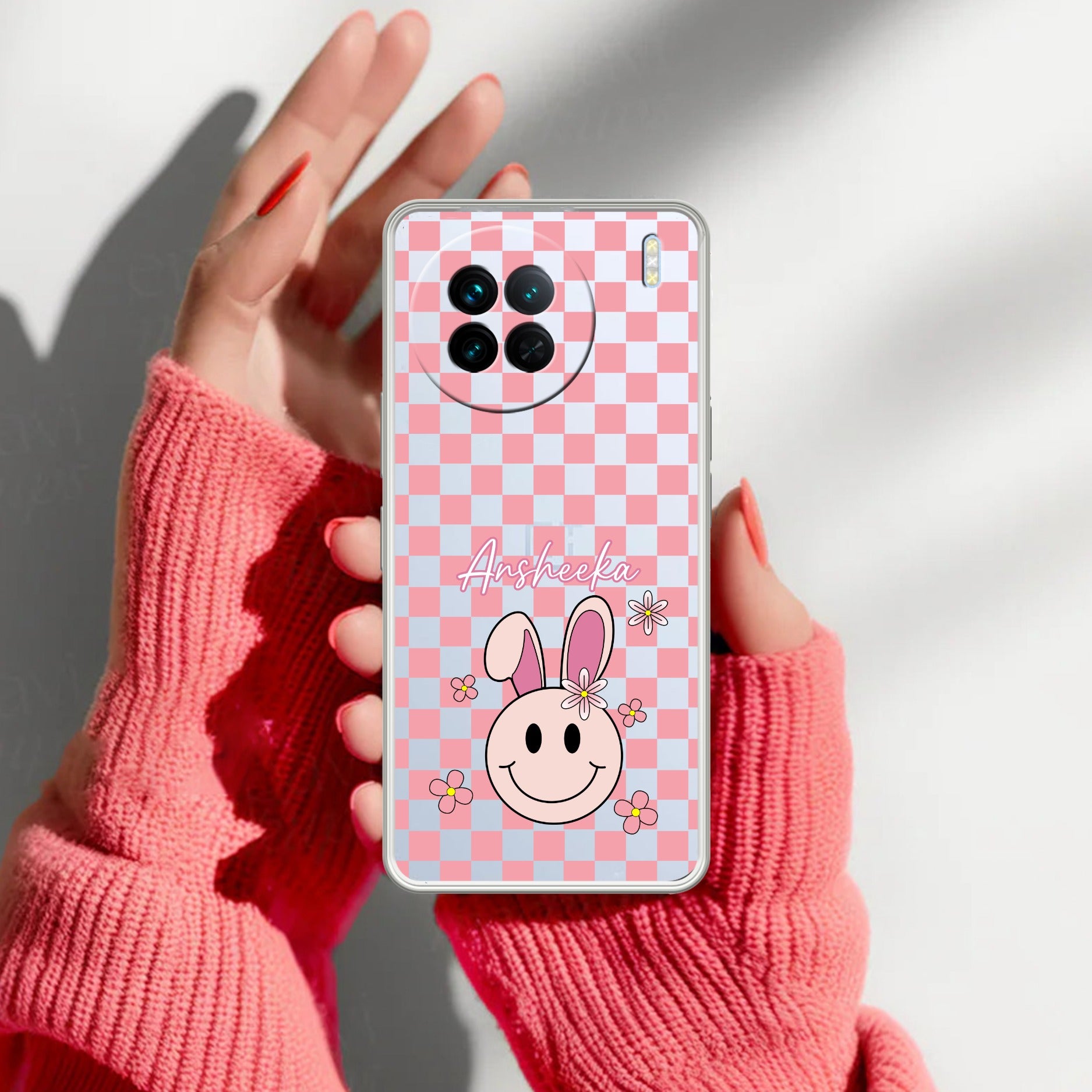 Cute Bunny Customize Anti Yellow Case For Vivo X90 5G