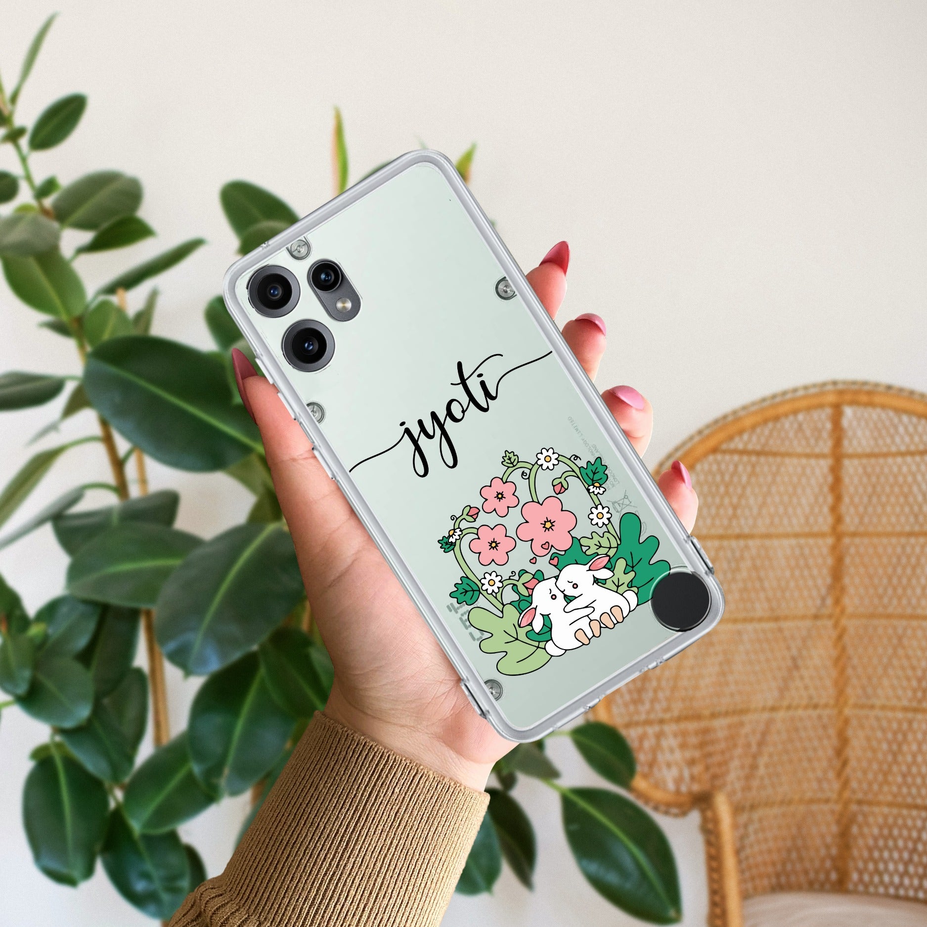 Cute Bunny Customize Anti Yellow Case V2 For CMF by Nothing Phone 2 Pro