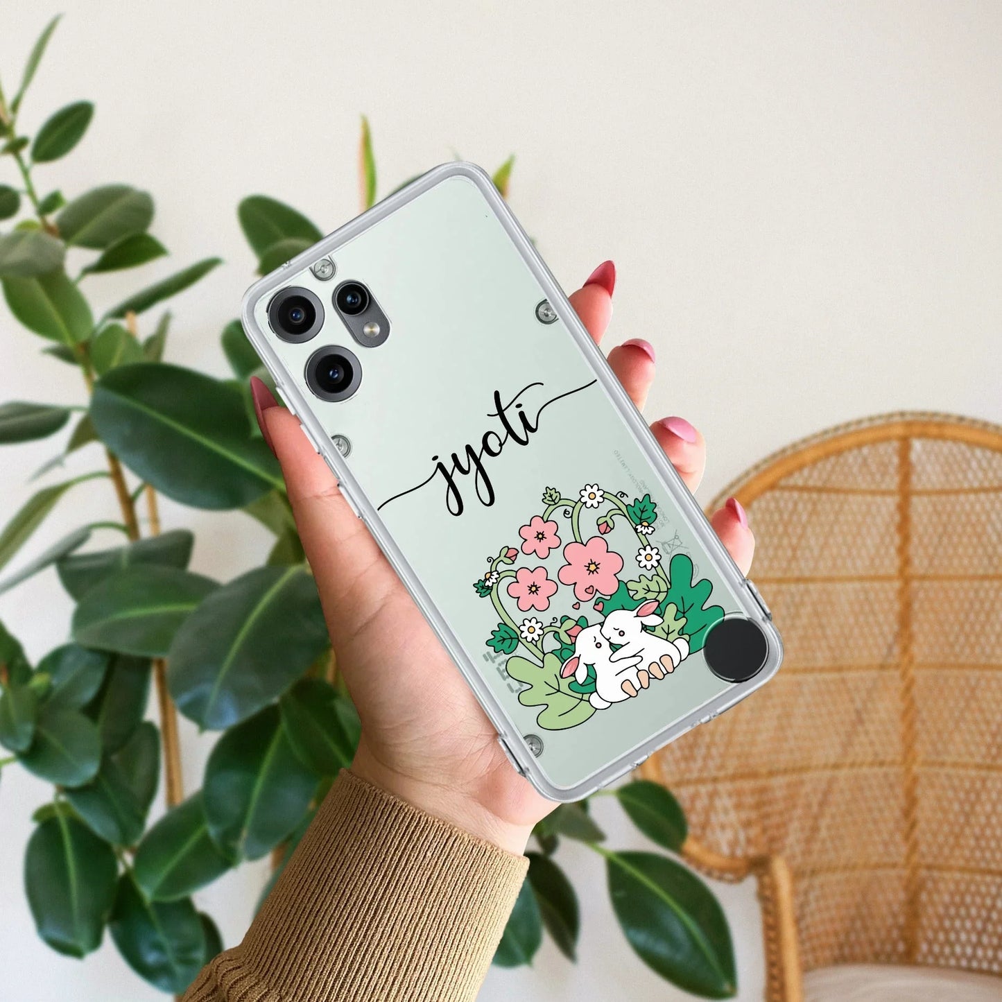 Cute Bunny Customize Transparent Silicon Case V2 For Nothing - ShopOnCliQ