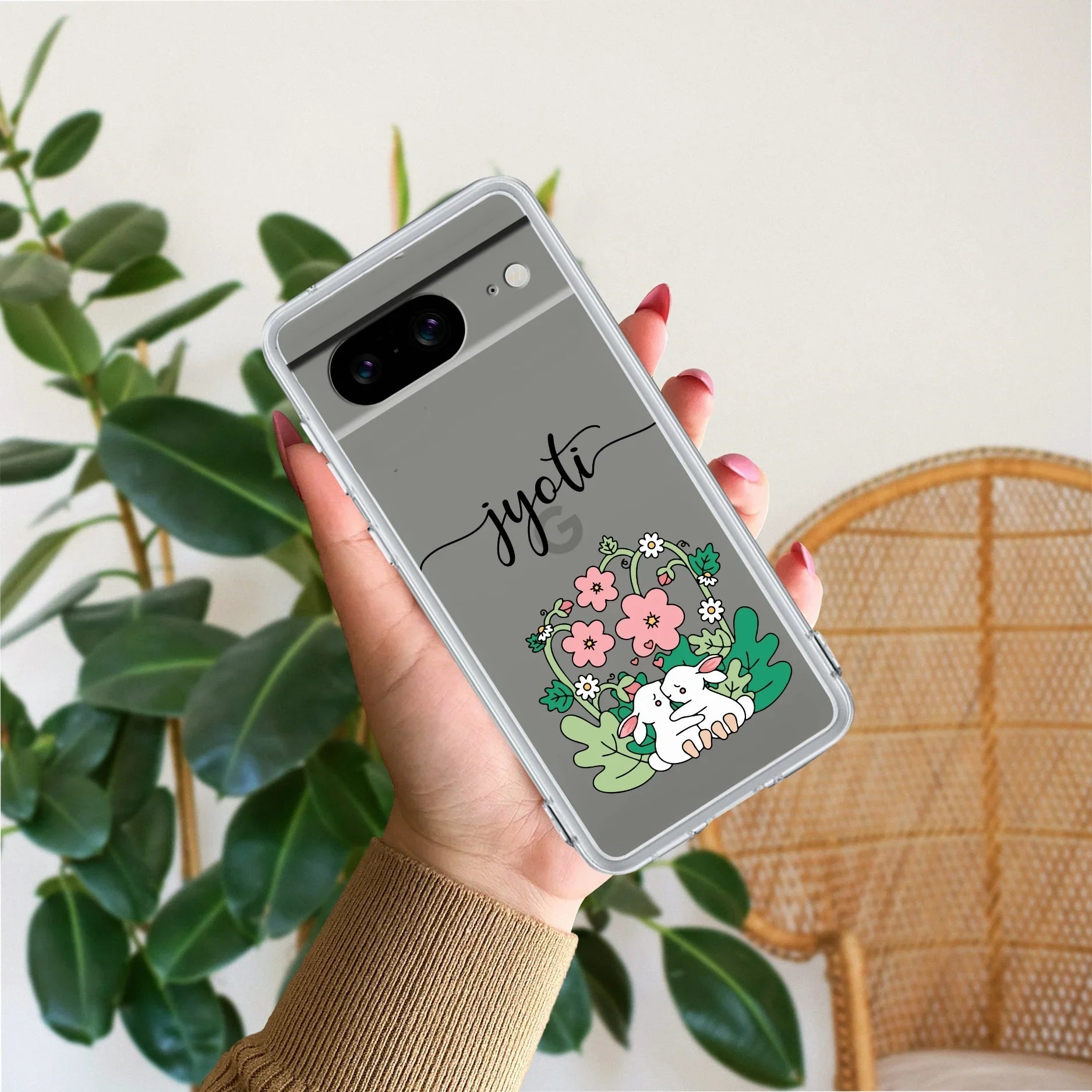 Cute Bunny Customize Transparent Silicon Case V2 For Google - ShopOnCliQ