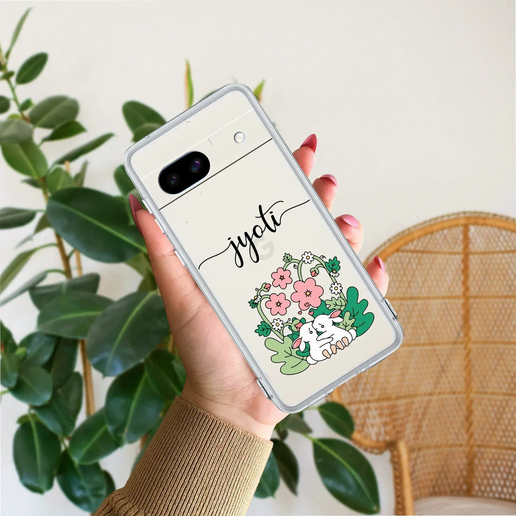 Cute Bunny Customize Anti Yellow Case V2 For Google Pixel 8a 5G