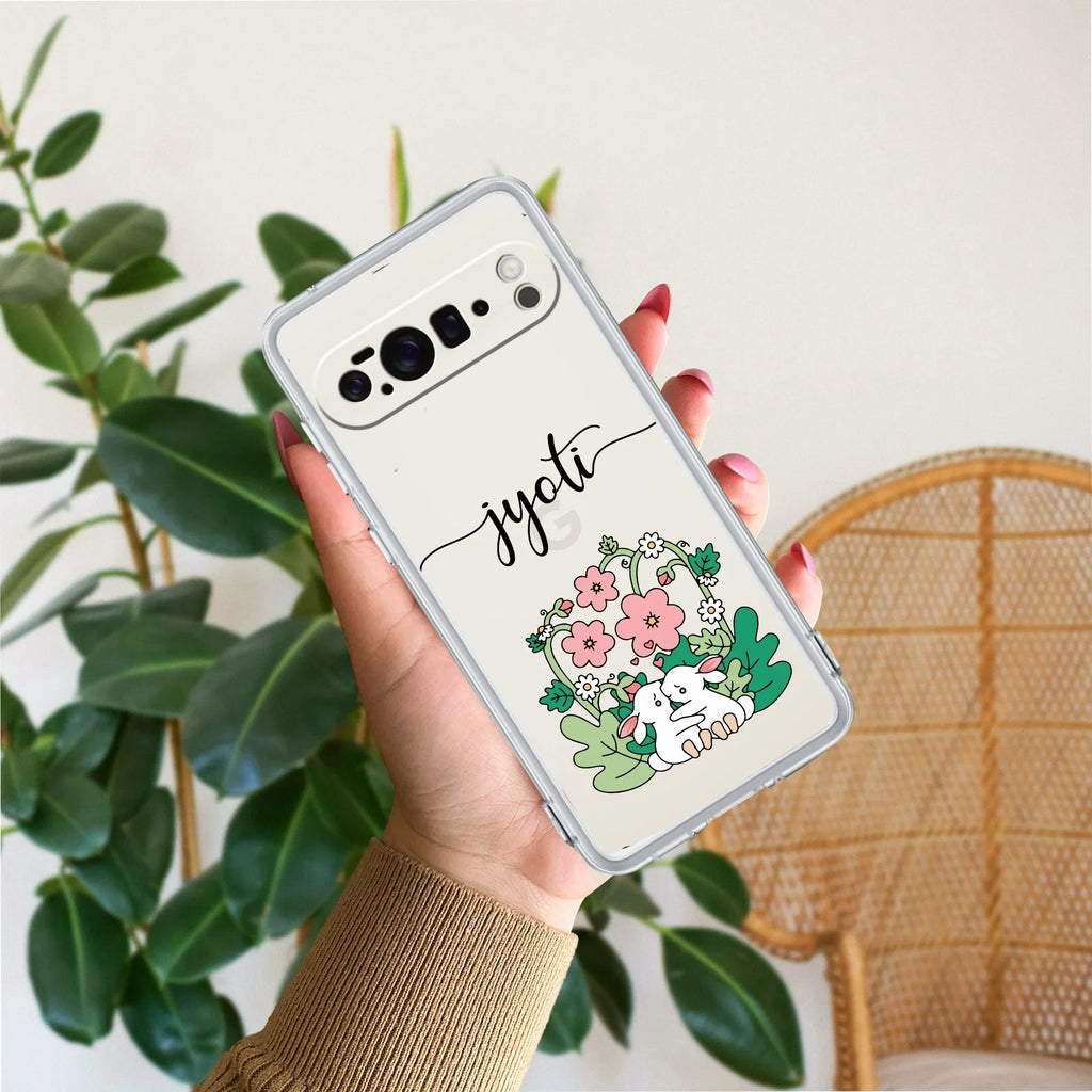 Cute Bunny Customize Anti Yellow Case V2 For Google Pixel 10 Pro XL
