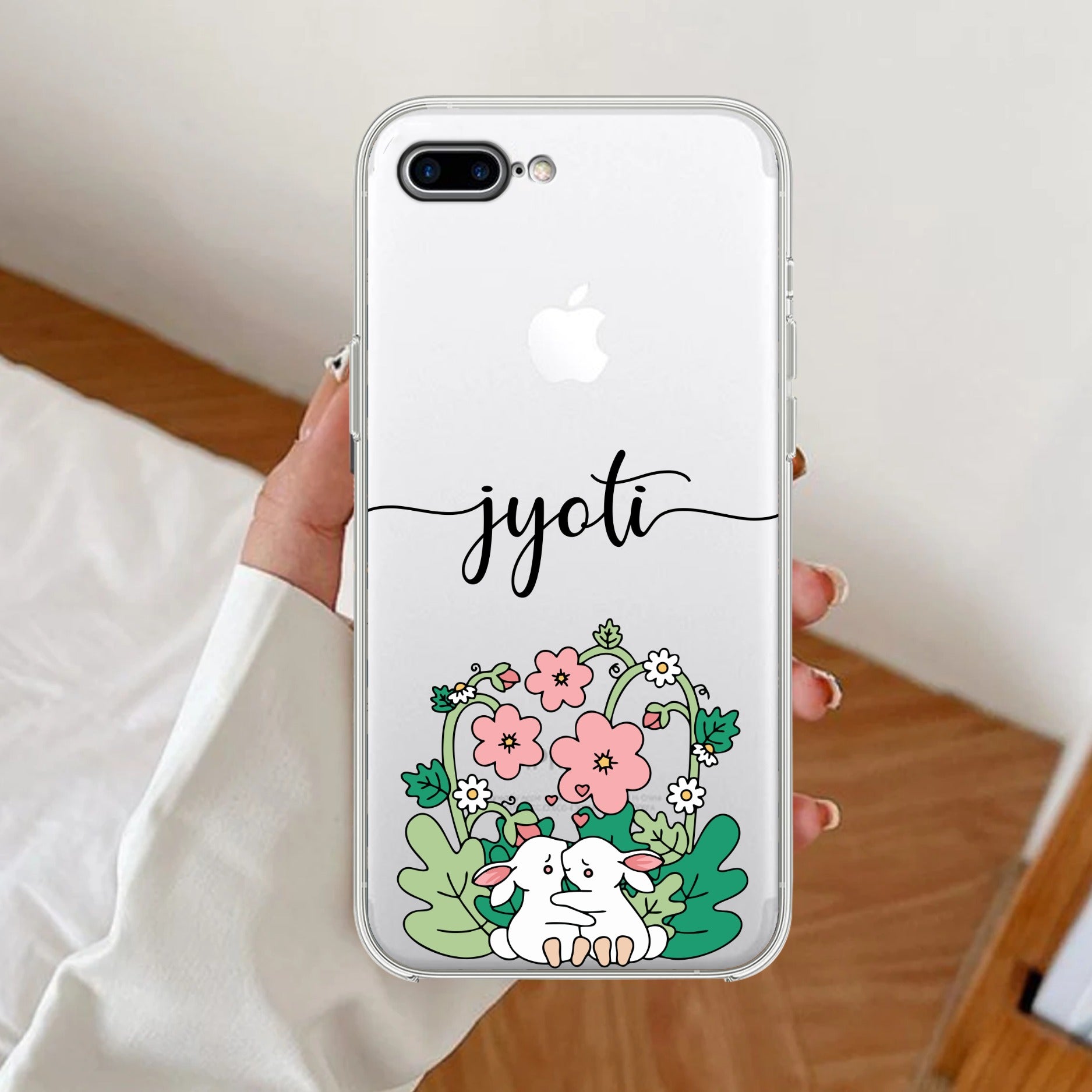 Cute Bunny Customize Anti Yellow Case V2 For iPhone 7 Plus / iPhone 8 Plus