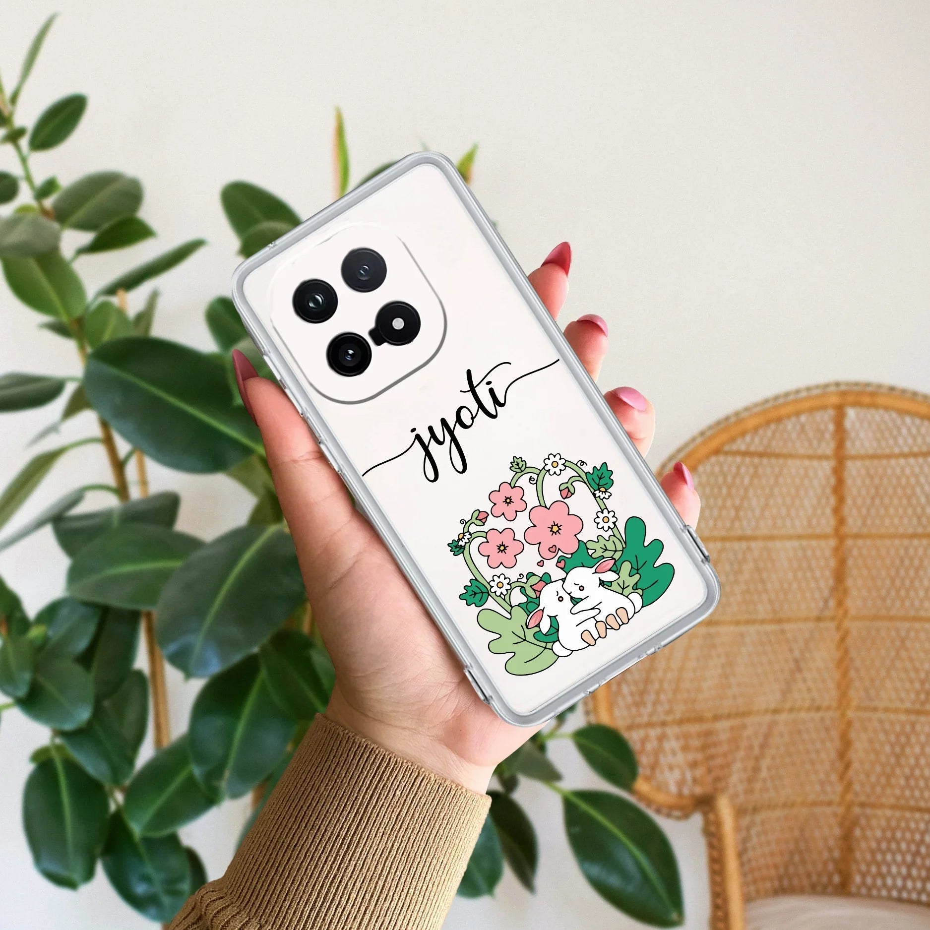 Cute Bunny Customize Transparent Silicon Case V2 For iQOO 15 5G