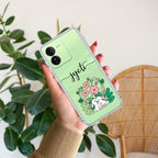 Cute Bunny Customize Transparent Silicon Case V2 For iQOO Z9 5G