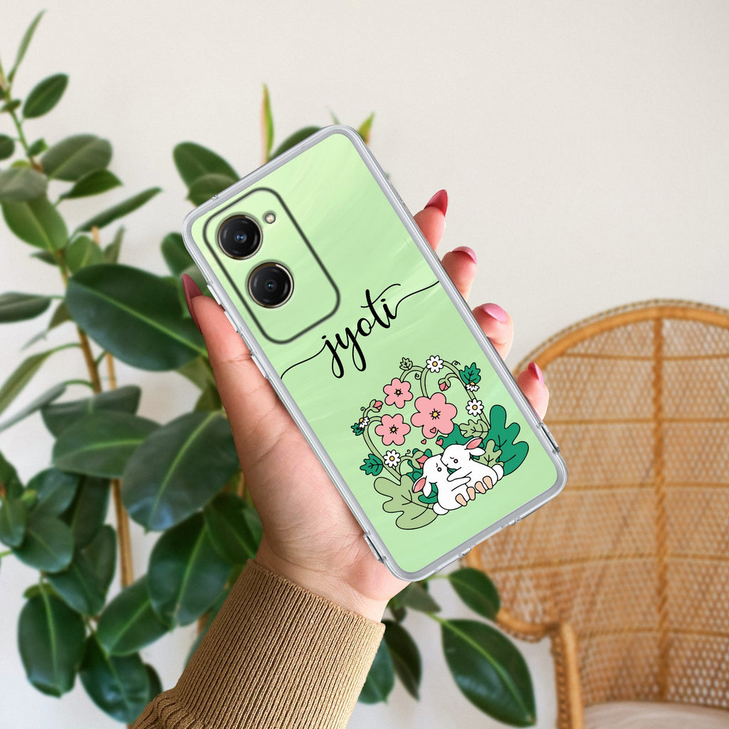Cute Bunny Customize Transparent Silicon Case V2 For Vivo T3 Lite 5G