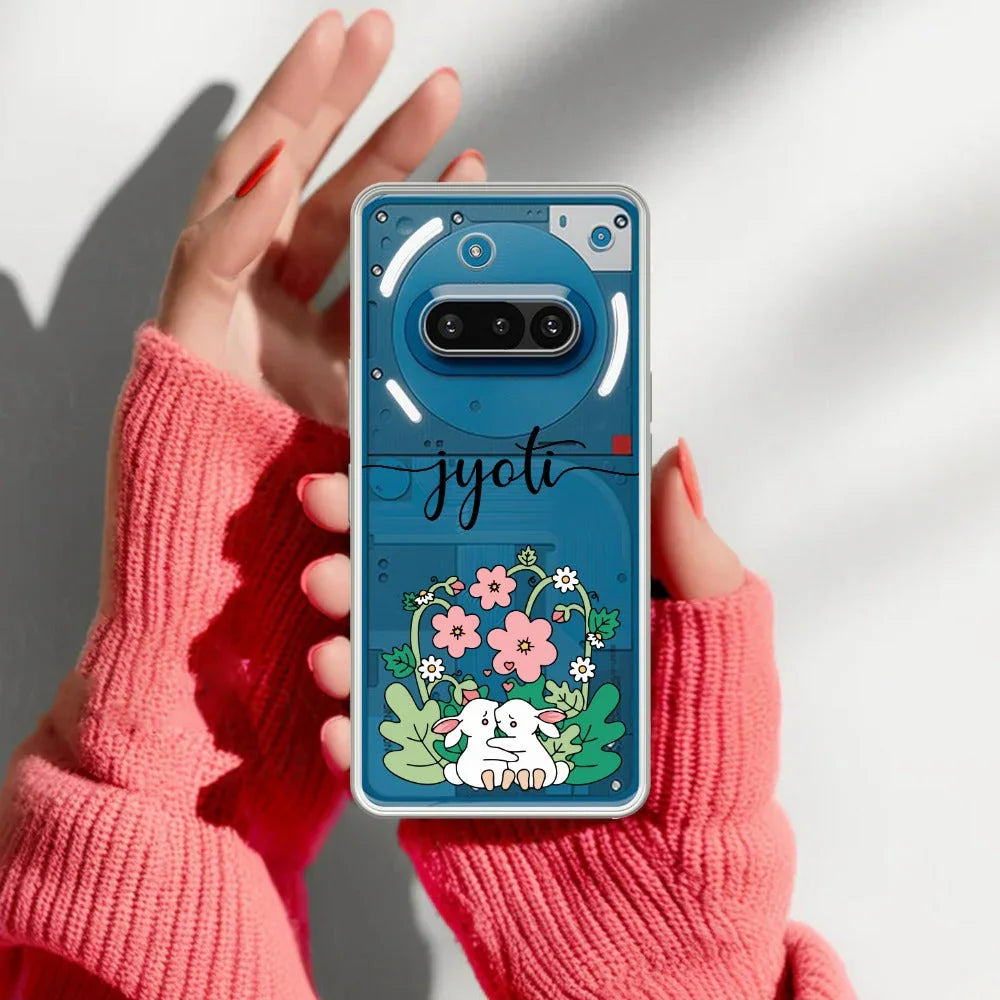 Cute Bunny Customize Transparent Silicon Case V2 For Nothing - ShopOnCliQ