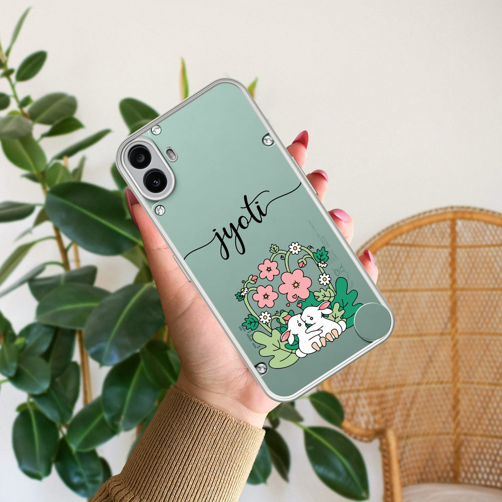 Cute Bunny Customize Anti Yellow Case V2 For CMF Nothing Phone 1 5G