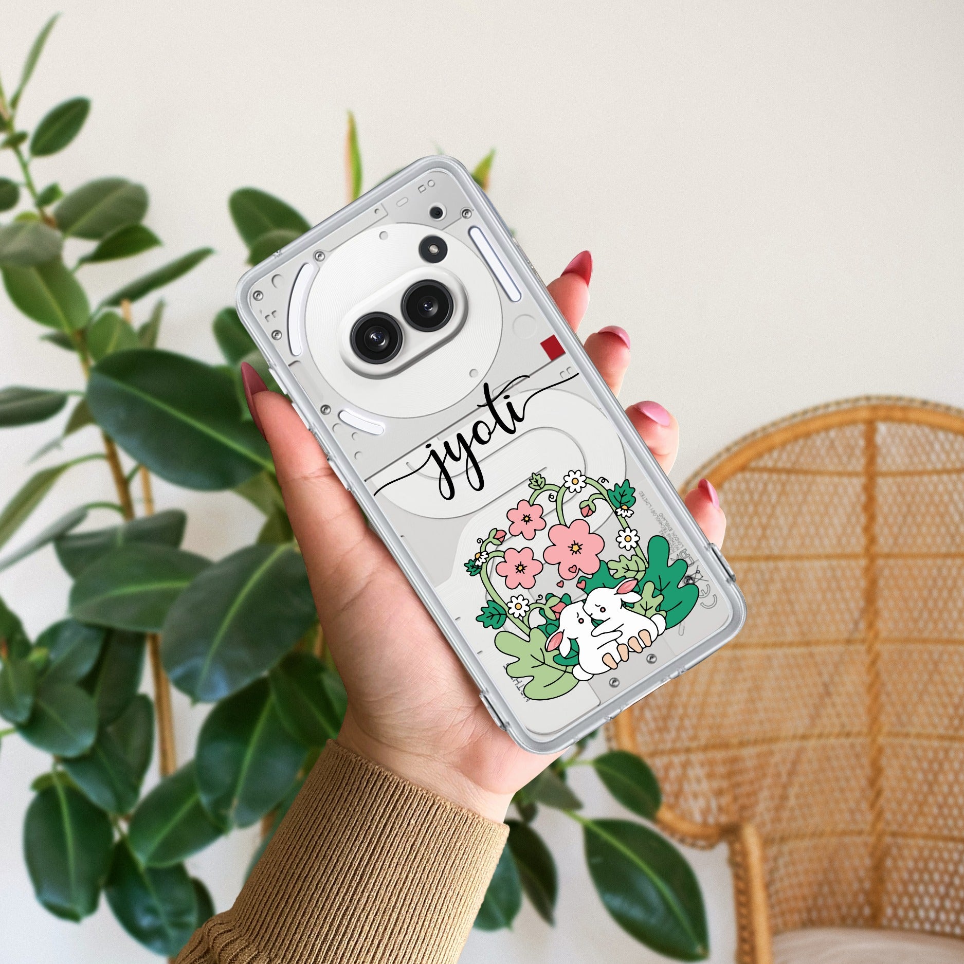Cute Bunny Customize Anti Yellow Case V2 For Nothing Phone 2a Plus