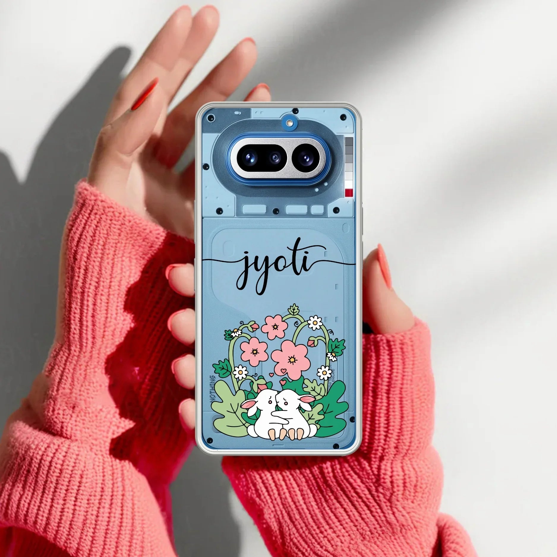 Cute Bunny Customize Transparent Silicon Case V2 For Nothing Phone 4A Pro 5G