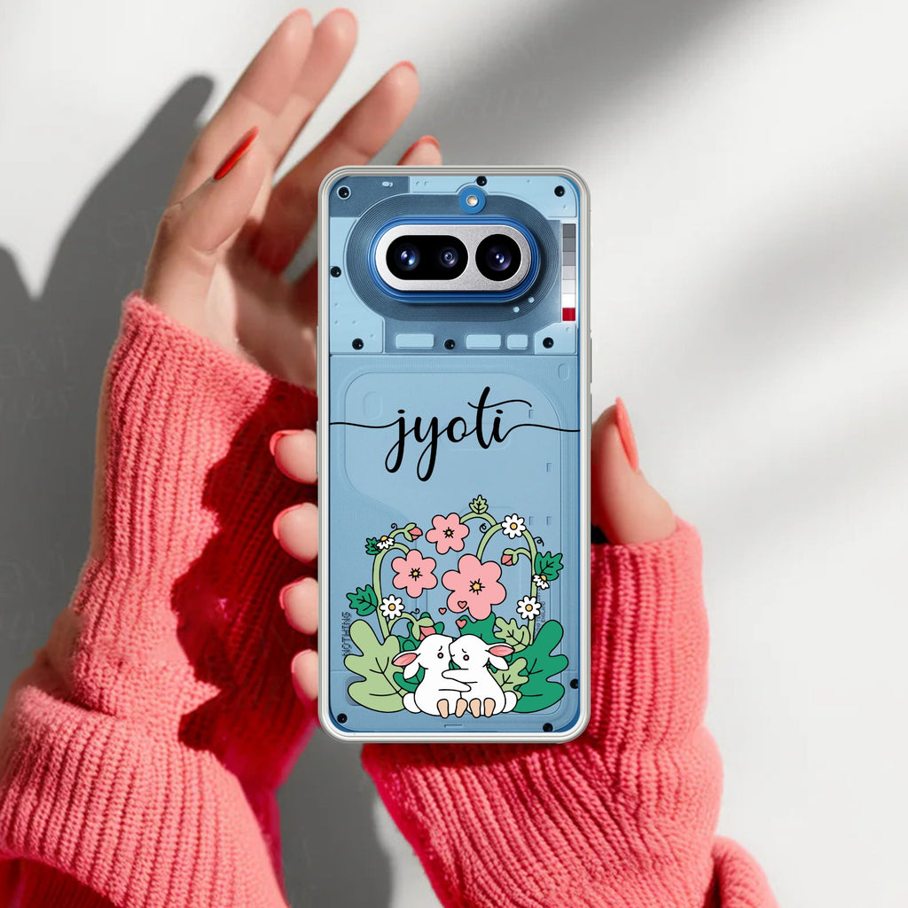 Cute Bunny Customize Anti Yellow Case V2 For Nothing Phone 4A 5G