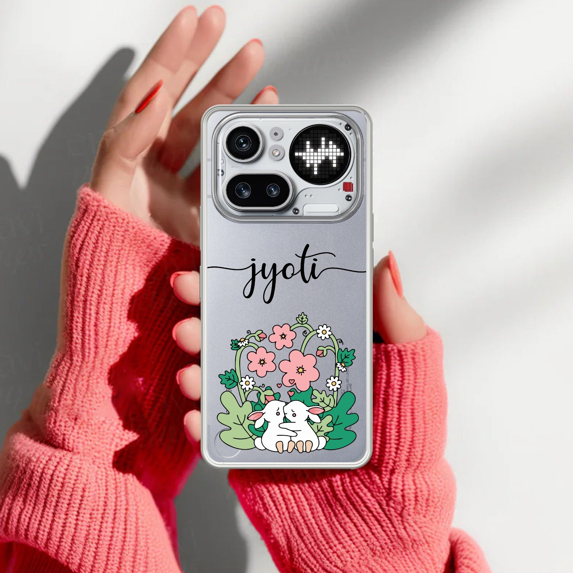 Cute Bunny Customize Transparent Silicon Case V2 For Nothing Phone 4A Pro 5G