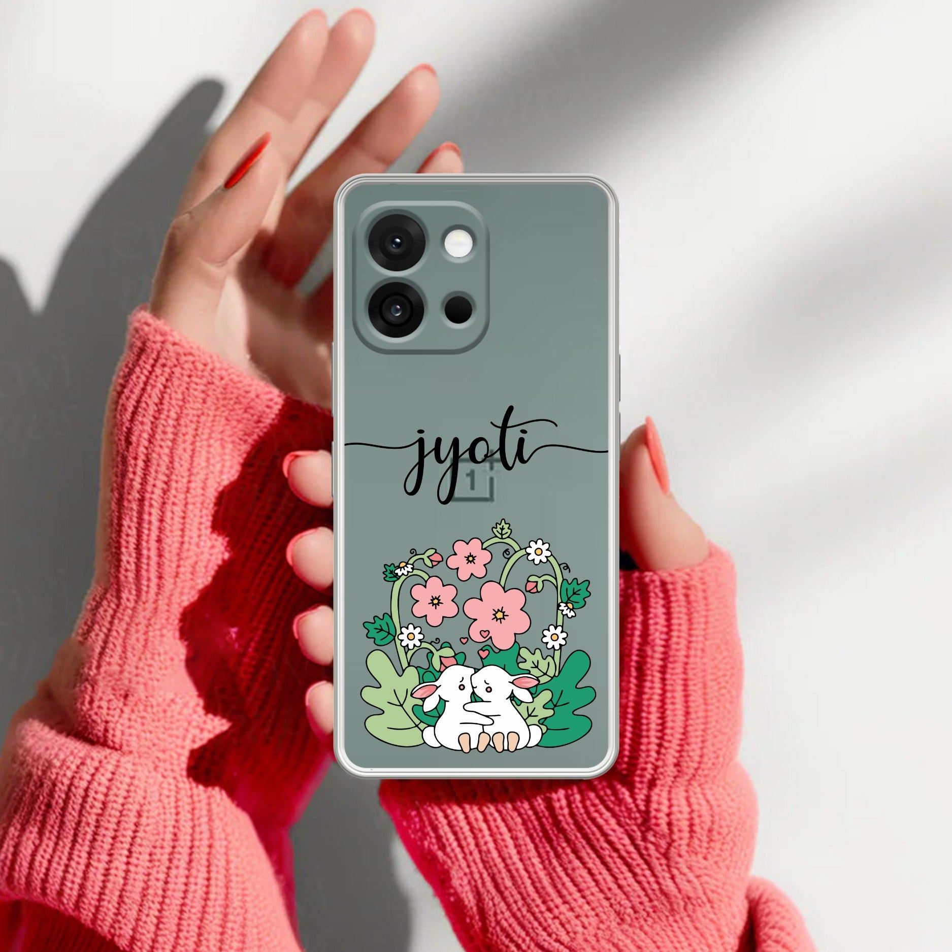 Cute Bunny Customize Transparent Silicon Case V2 For OnePlus 13s 5G